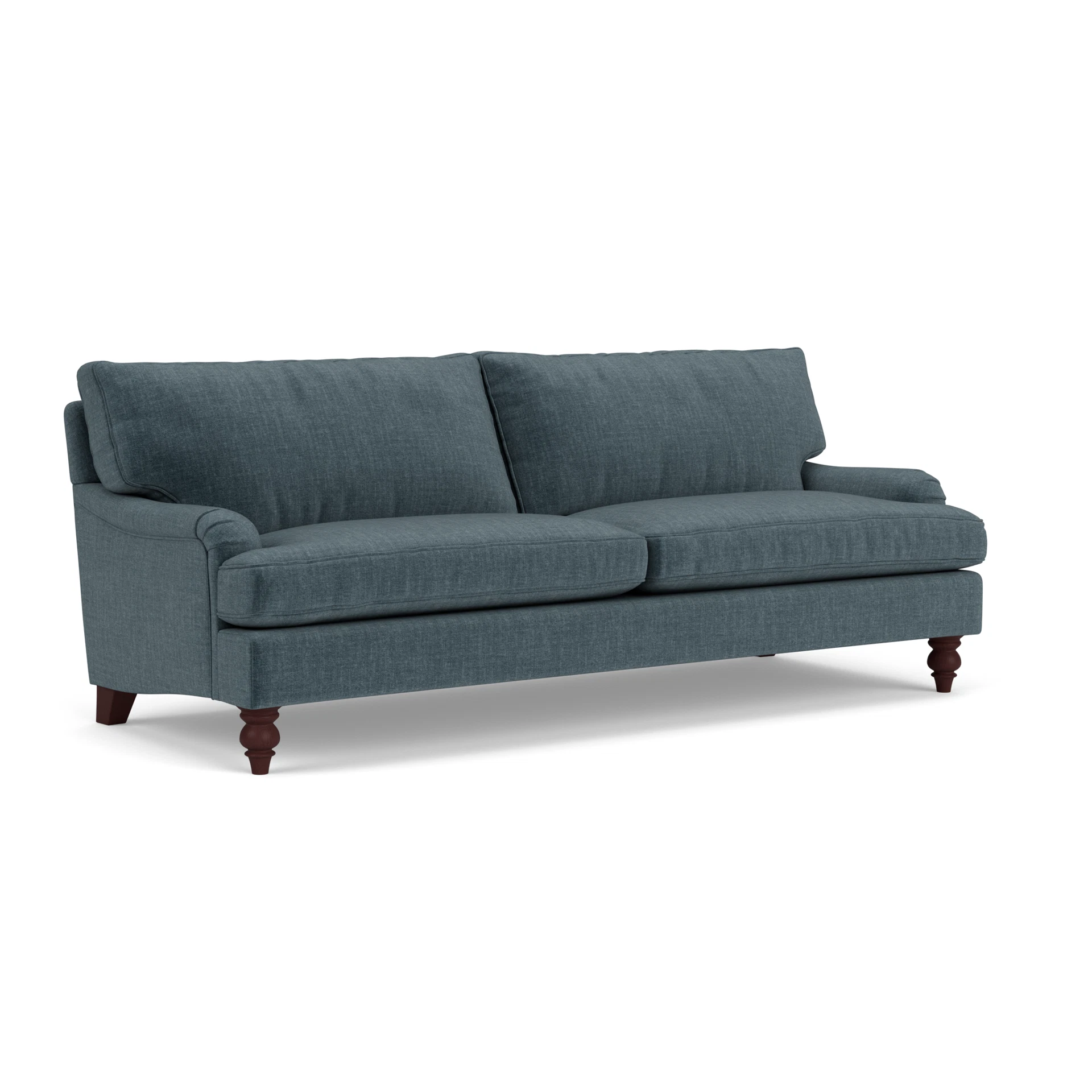 Morris 4 Seater Sofa in Eco Chenille - Teal with Light legs