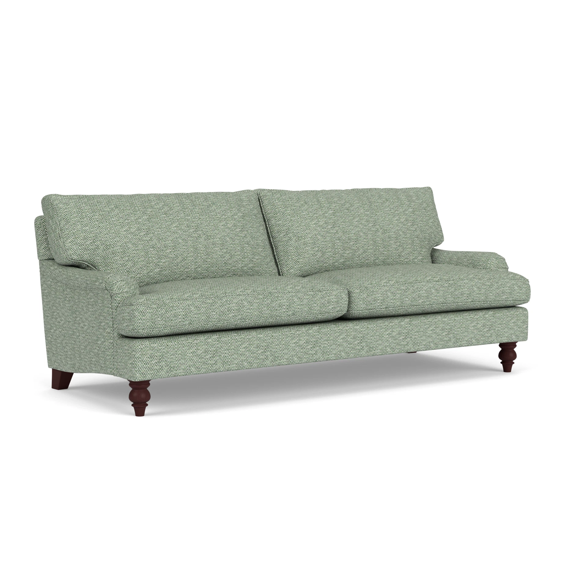 Morris 4 Seater Sofa in Herringbone Weave - Lake with Light legs