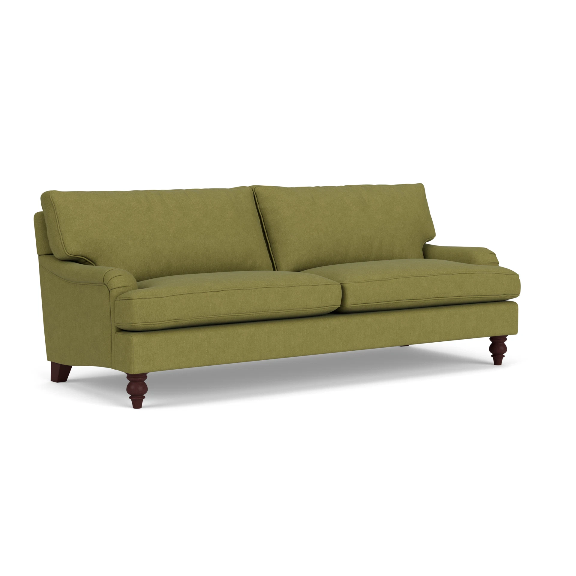 Morris 4 Seater Sofa in House Linen Mix - Apple with Light legs