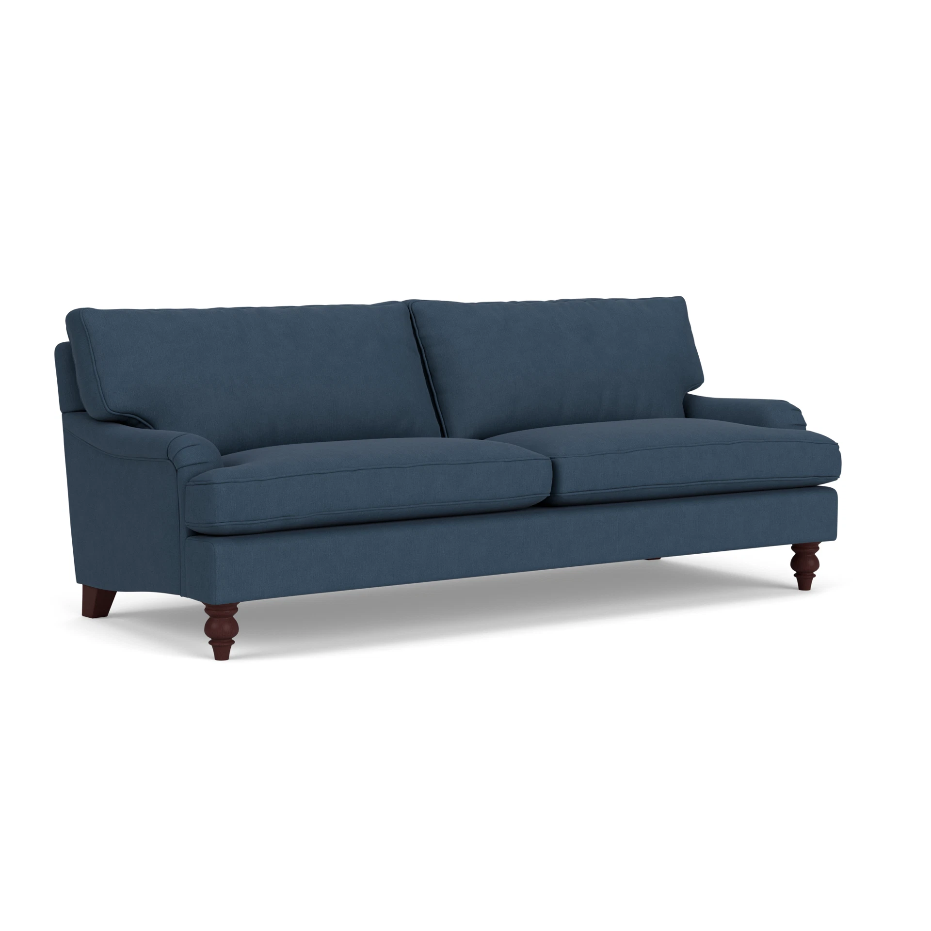 Morris 4 Seater Sofa in House Linen Mix - Indigo with Light legs