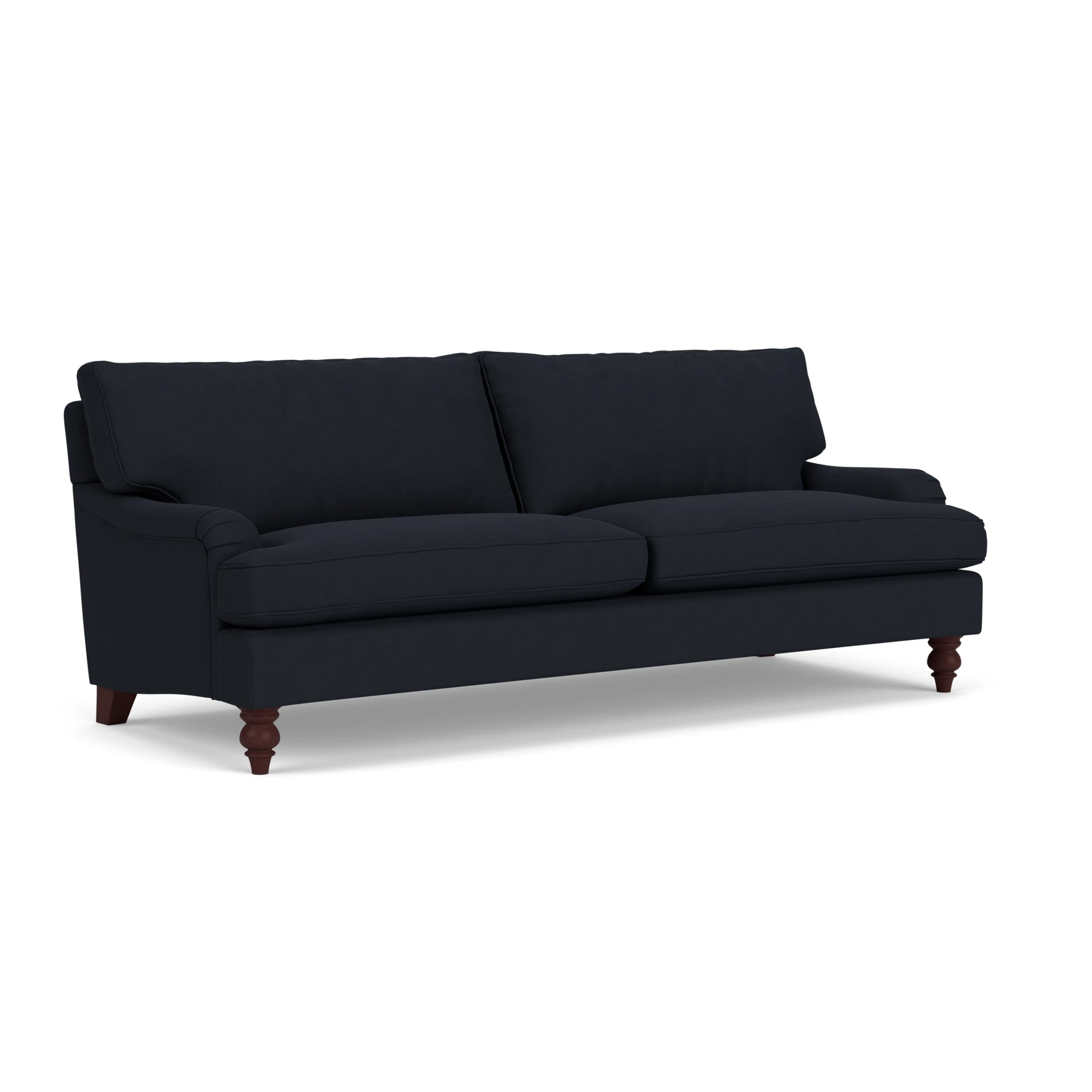 Morris 4 Seater Sofa in House Linen Mix - Ink with Light legs