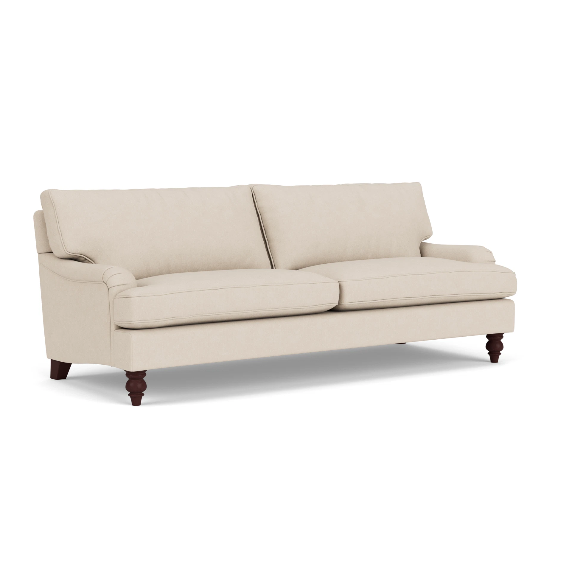 Morris 4 Seater Sofa in House Linen Mix - Lily White with Light legs
