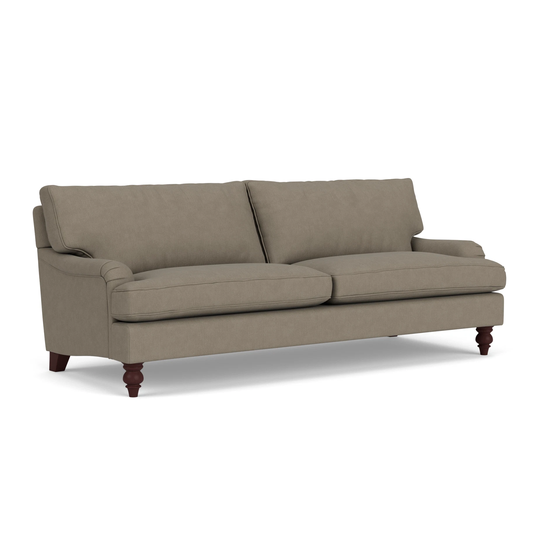 Morris 4 Seater Sofa in House Linen Mix - Mid Grey with Light legs