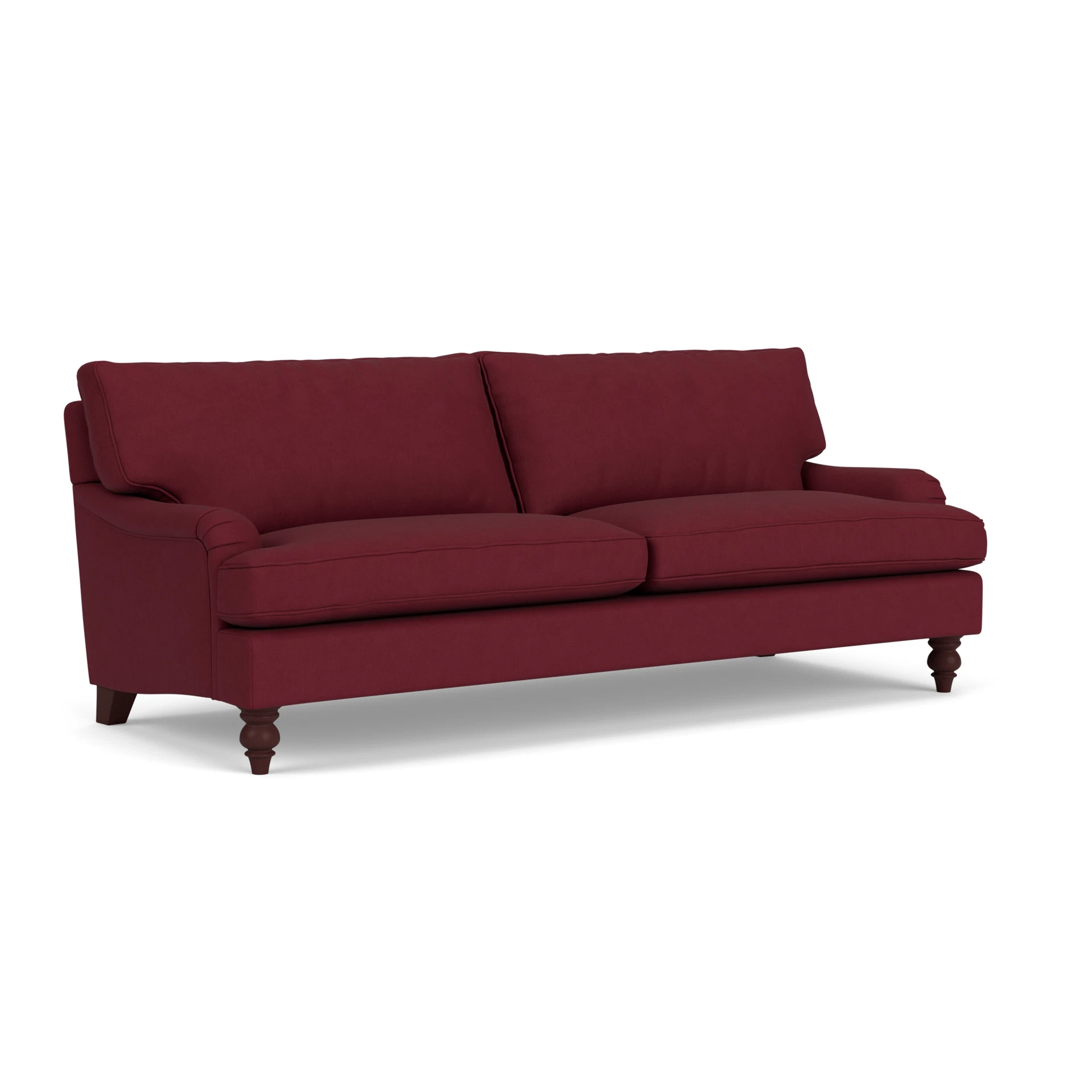 Morris 4 Seater Sofa in House Linen Mix - Rosehip with Light legs