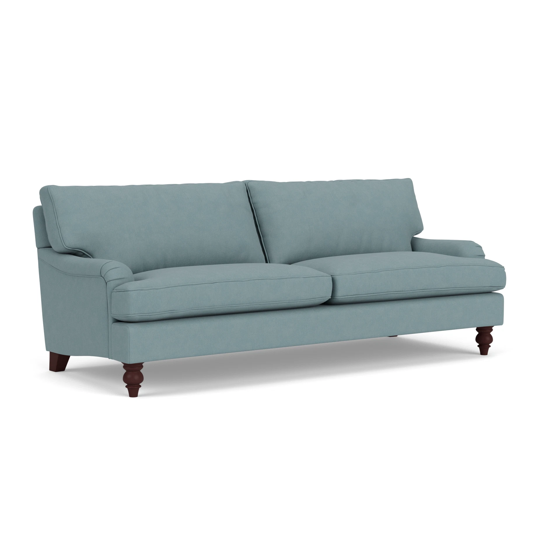 Morris 4 Seater Sofa in House Linen Mix - Sky Blue with Light legs
