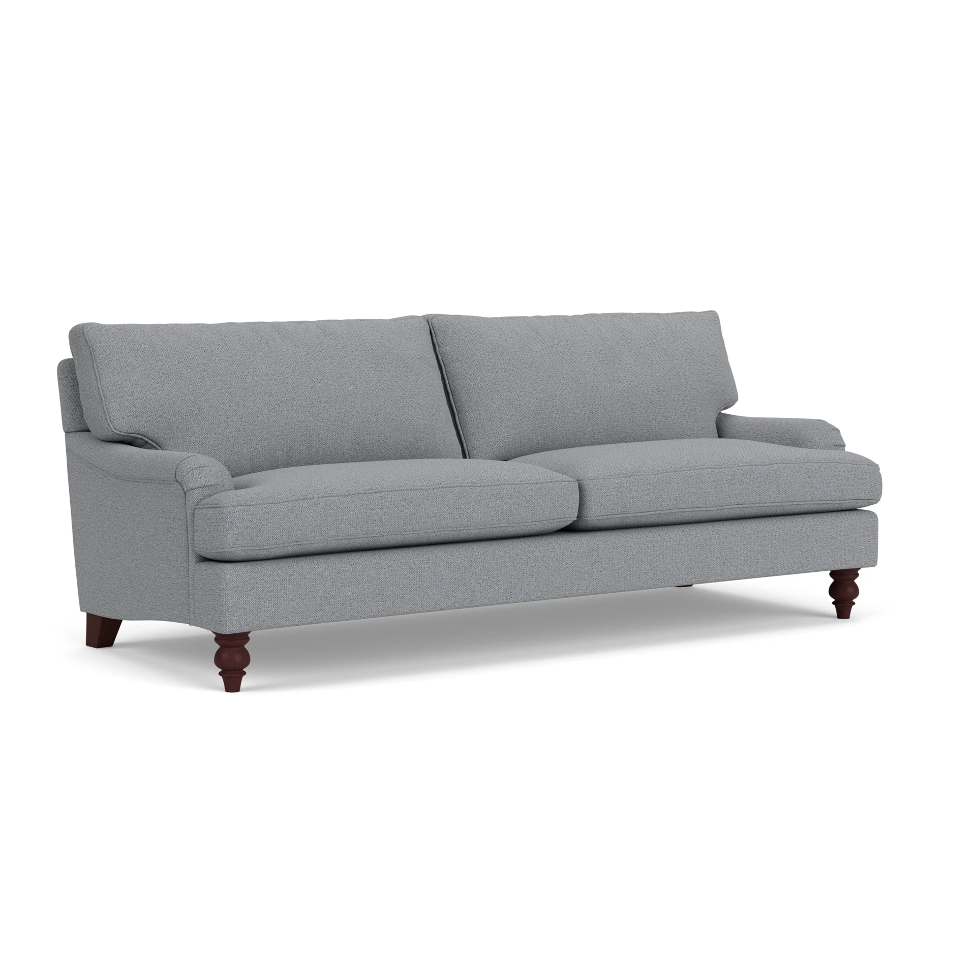 Morris 4 Seater Sofa in House Weave - Blue Marl with Light legs