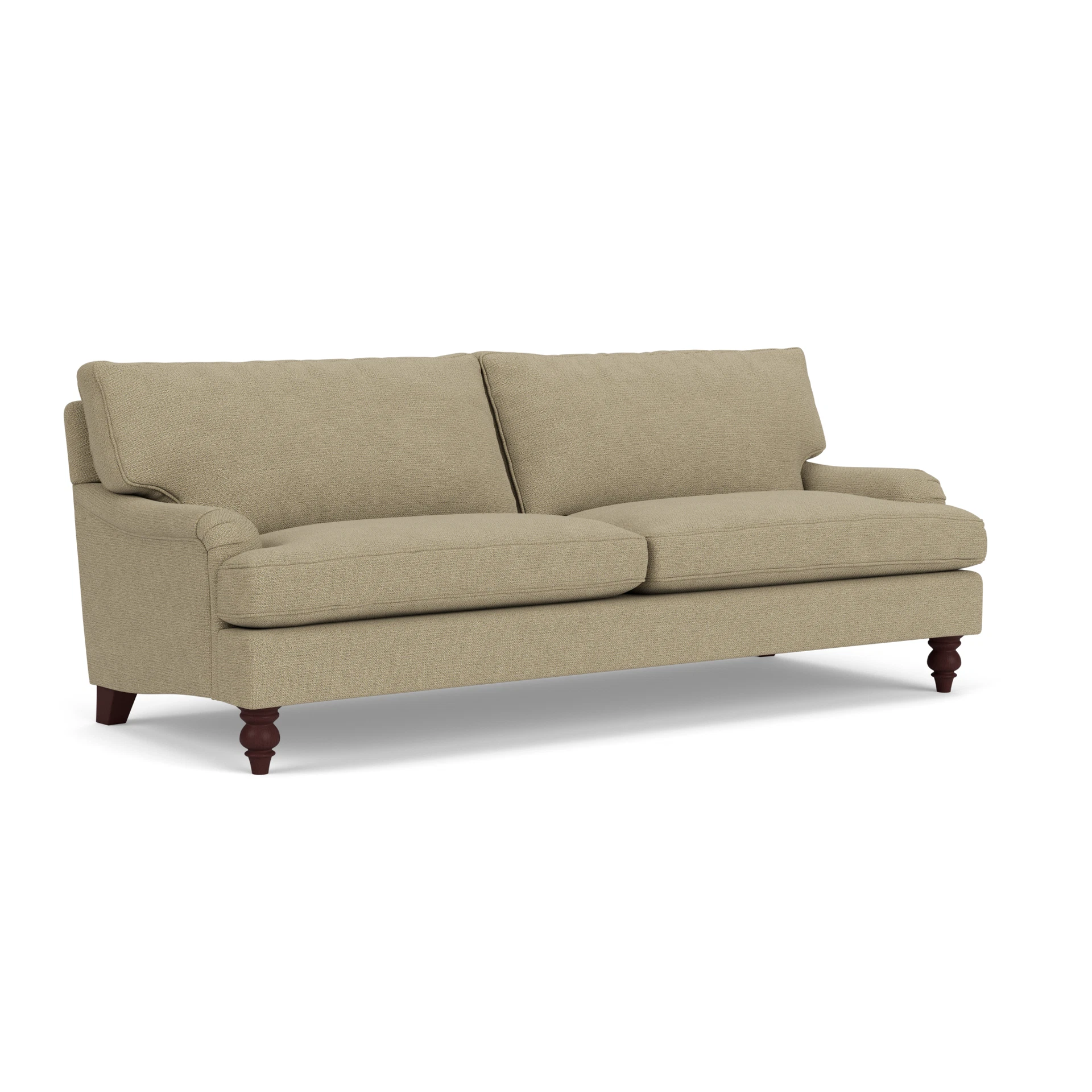 Morris 4 Seater Sofa in House Weave - Green Marl with Light legs
