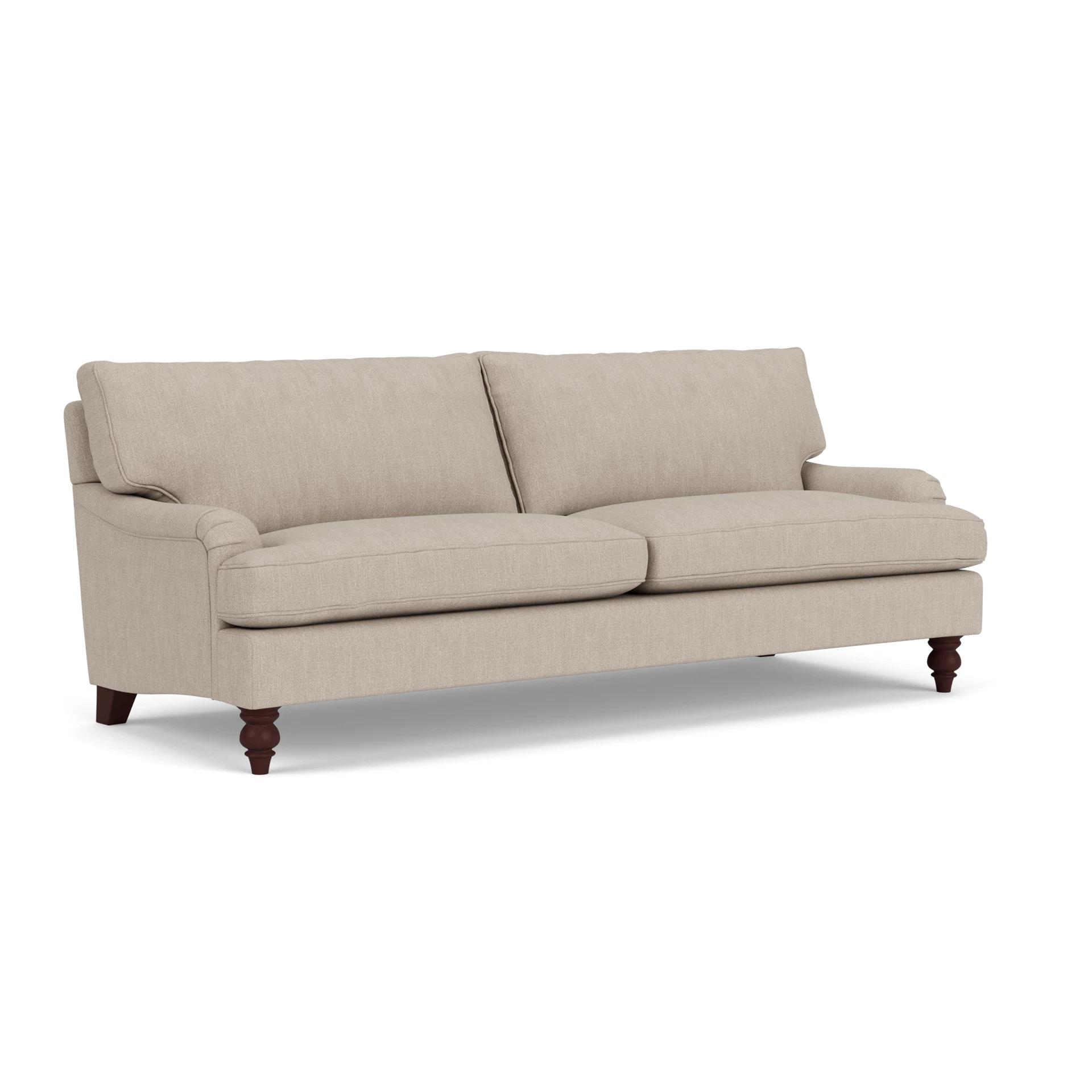 Morris 4 Seater Sofa in Luxury Italian Linen - Natural with Light legs