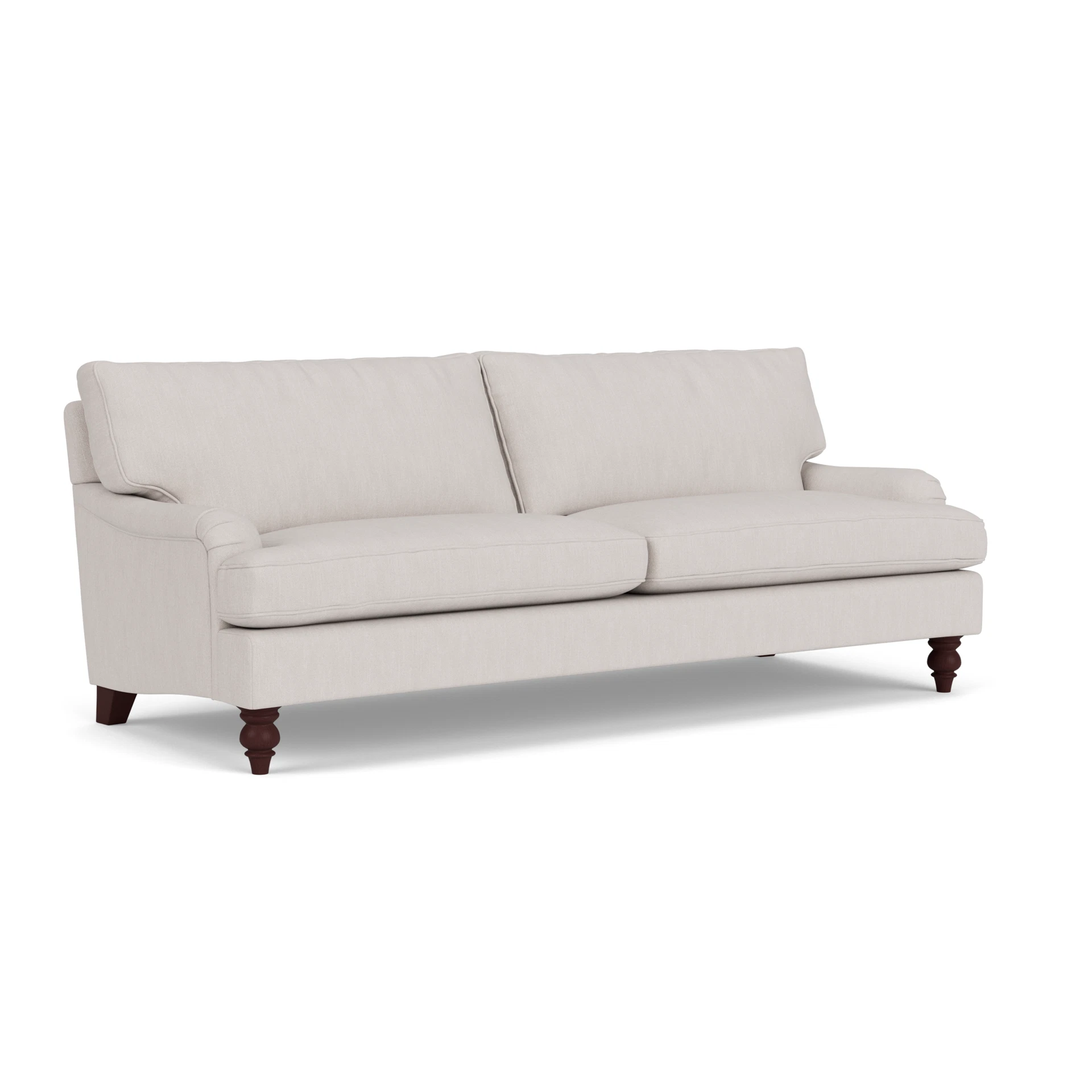 Morris 4 Seater Sofa in Luxury Italian Linen - Soft White with Light legs