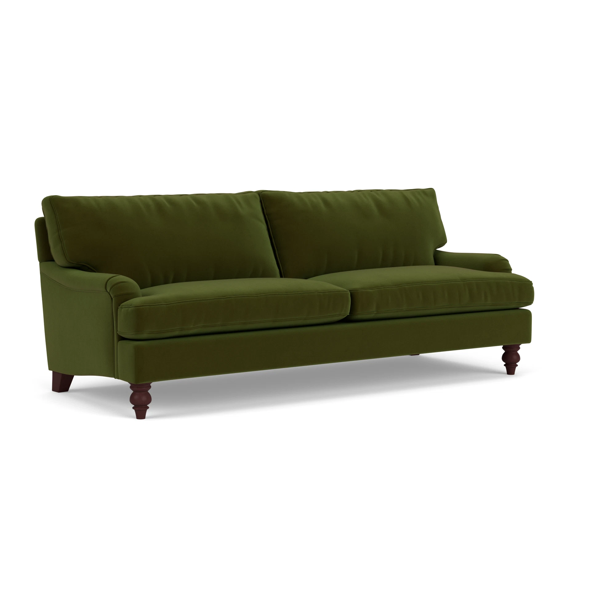 Morris 4 Seater Sofa in Matt Velvet - Forest Green with Light legs