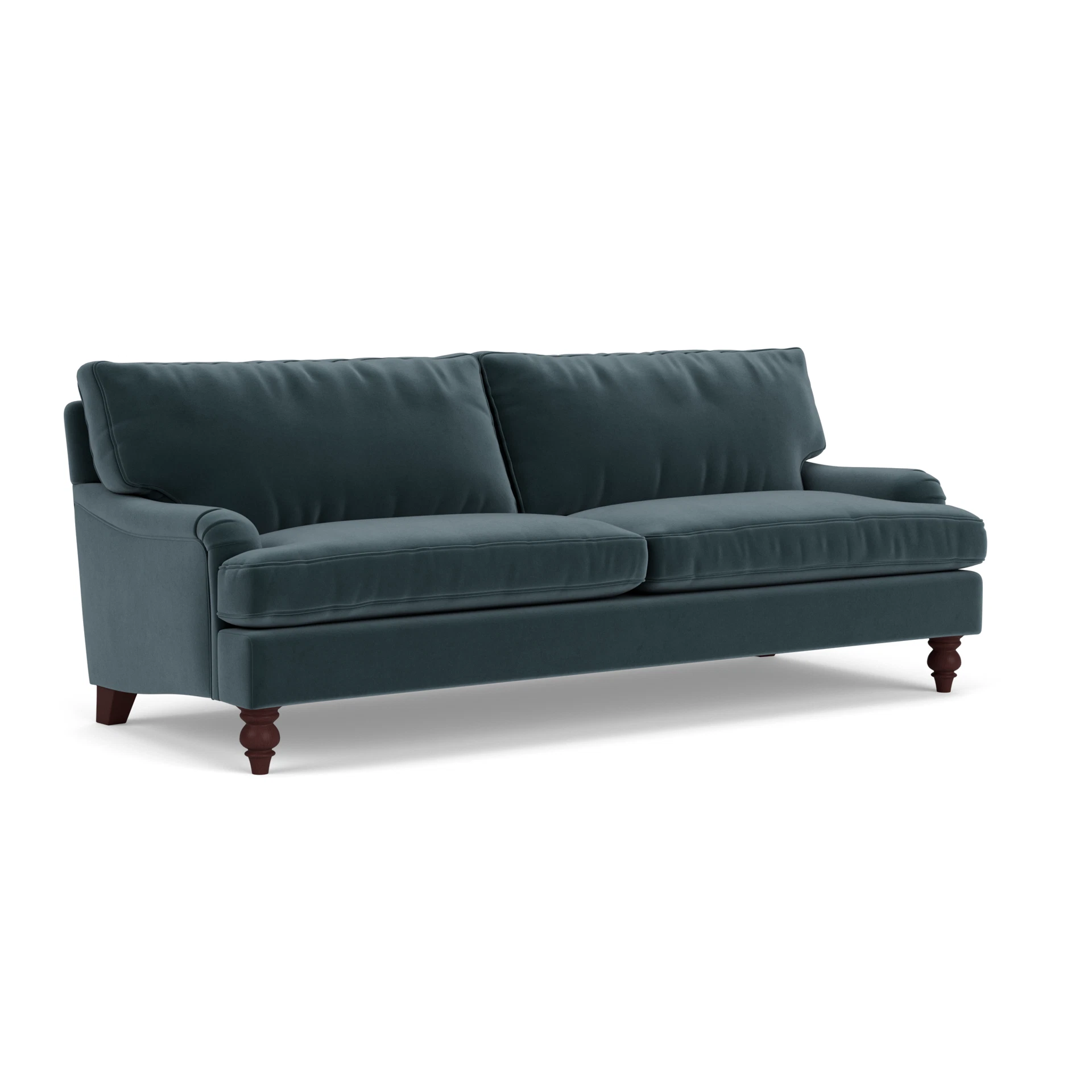 Morris 4 Seater Sofa in Matt Velvet - Night Sky with Light legs