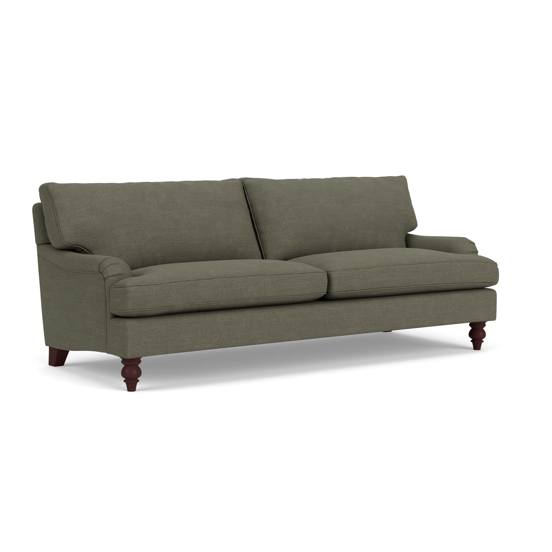 Morris 4 Seater Sofa in Rustic Weave - Deep Forest with Light legs