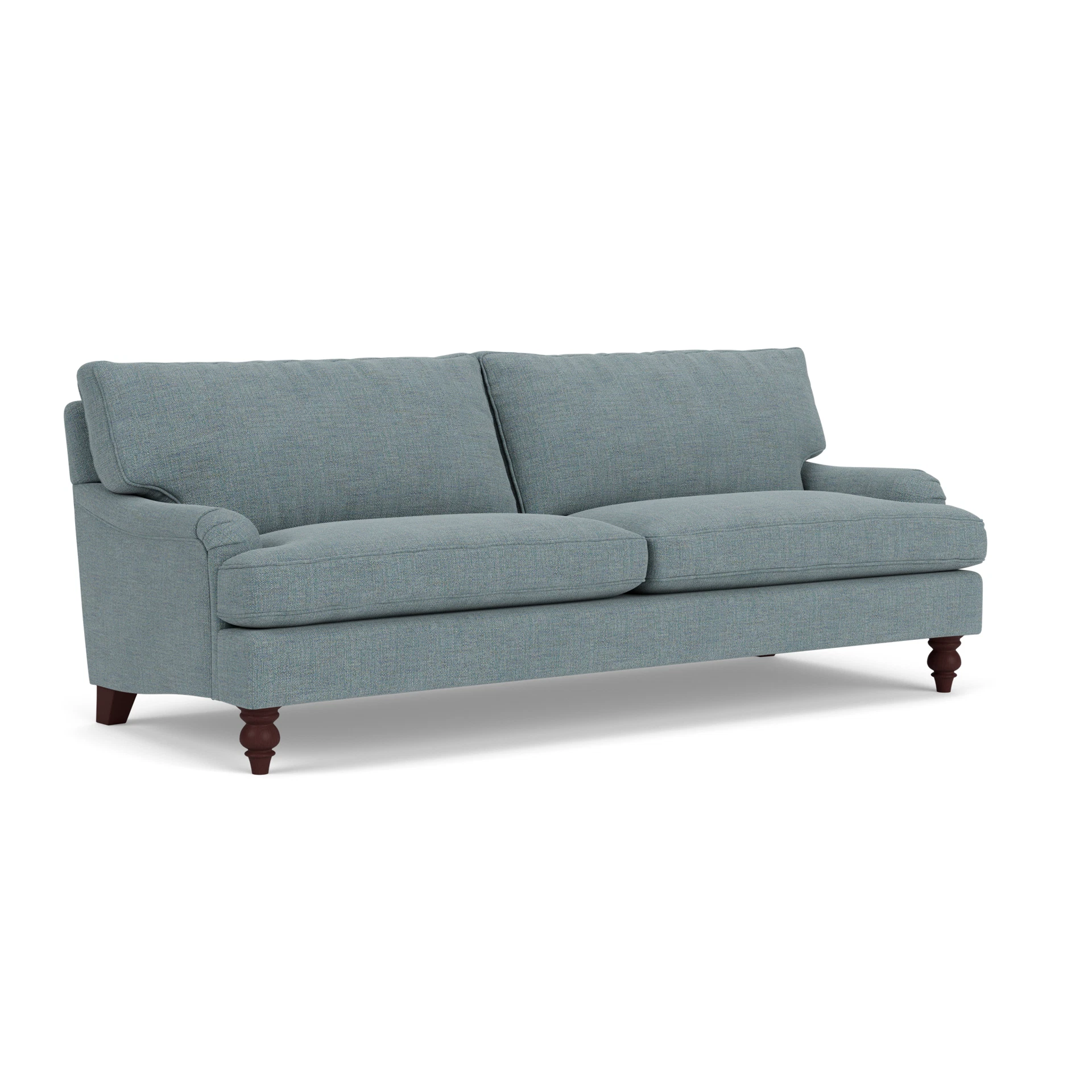 Morris 4 Seater Sofa in Rustic Weave - Teal Marl with Light legs