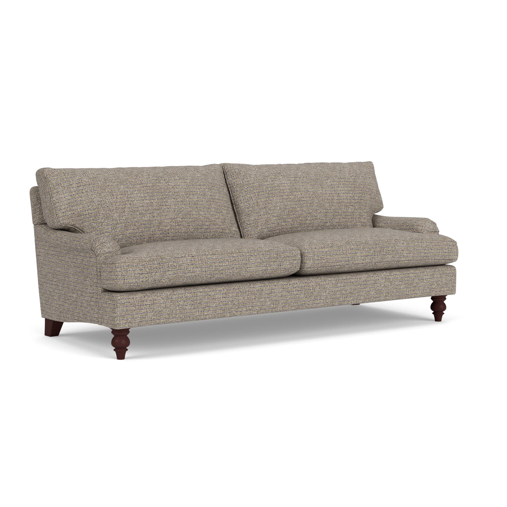 Morris 4 Seater Sofa in Textured Weave - Shoreline Mix with Light legs