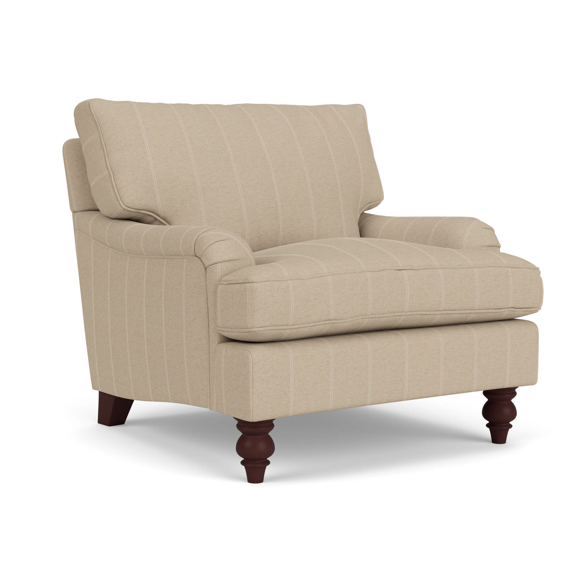 Morris Armchair in Compton Stripe - Natural with Light legs