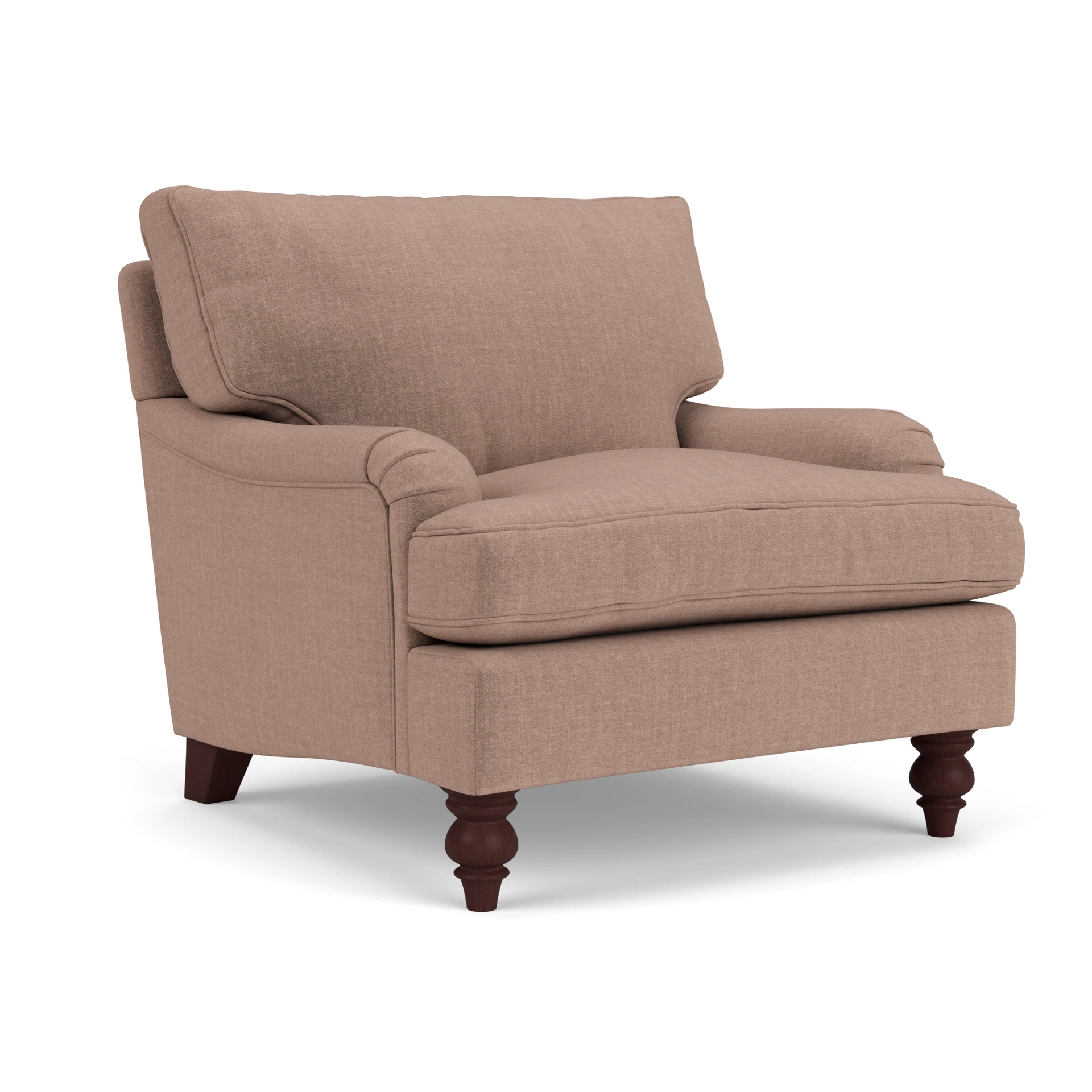 Morris Armchair in Eco Chenille - Dusky Rose with Light legs