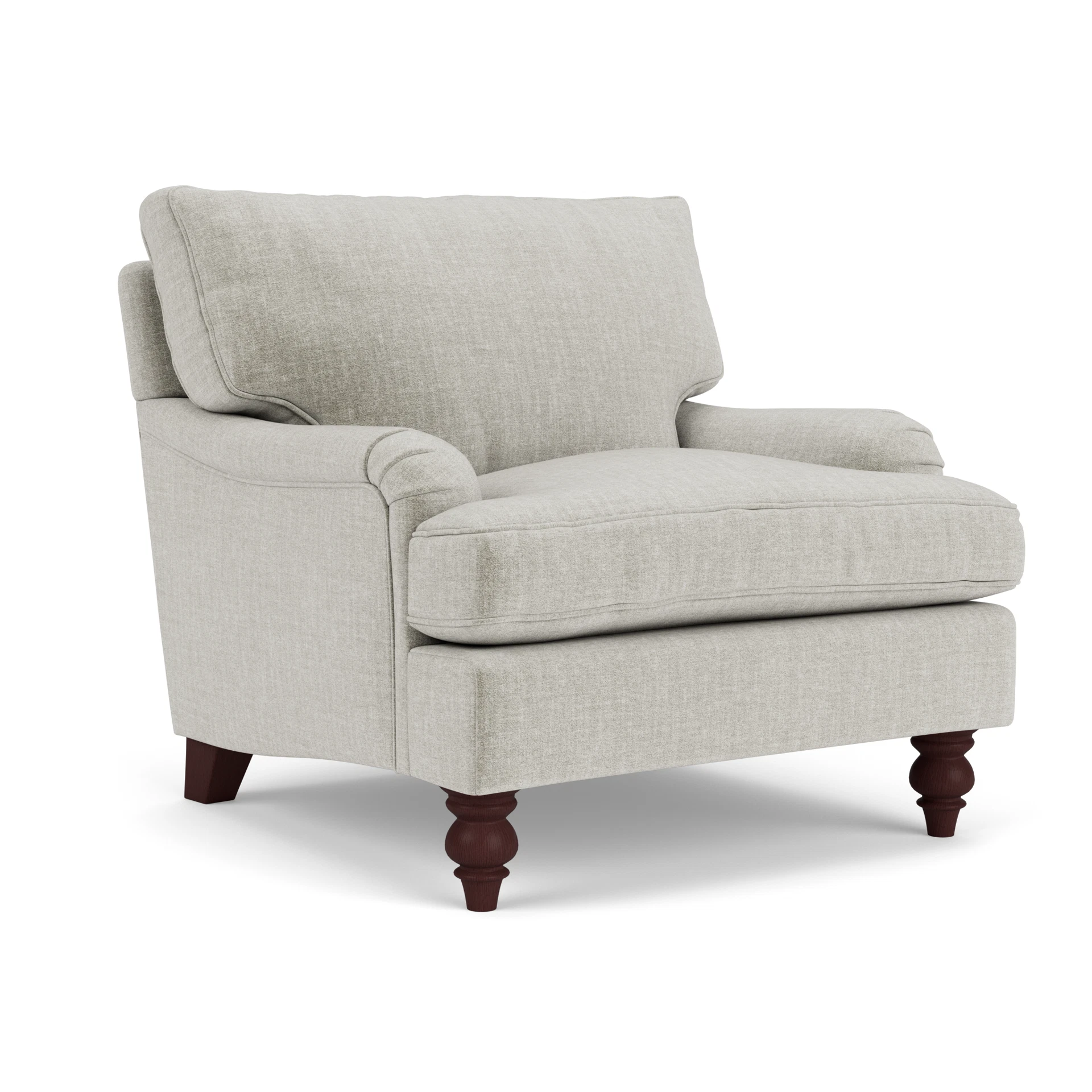Morris Armchair in Eco Chenille - Grey Mist with Light legs