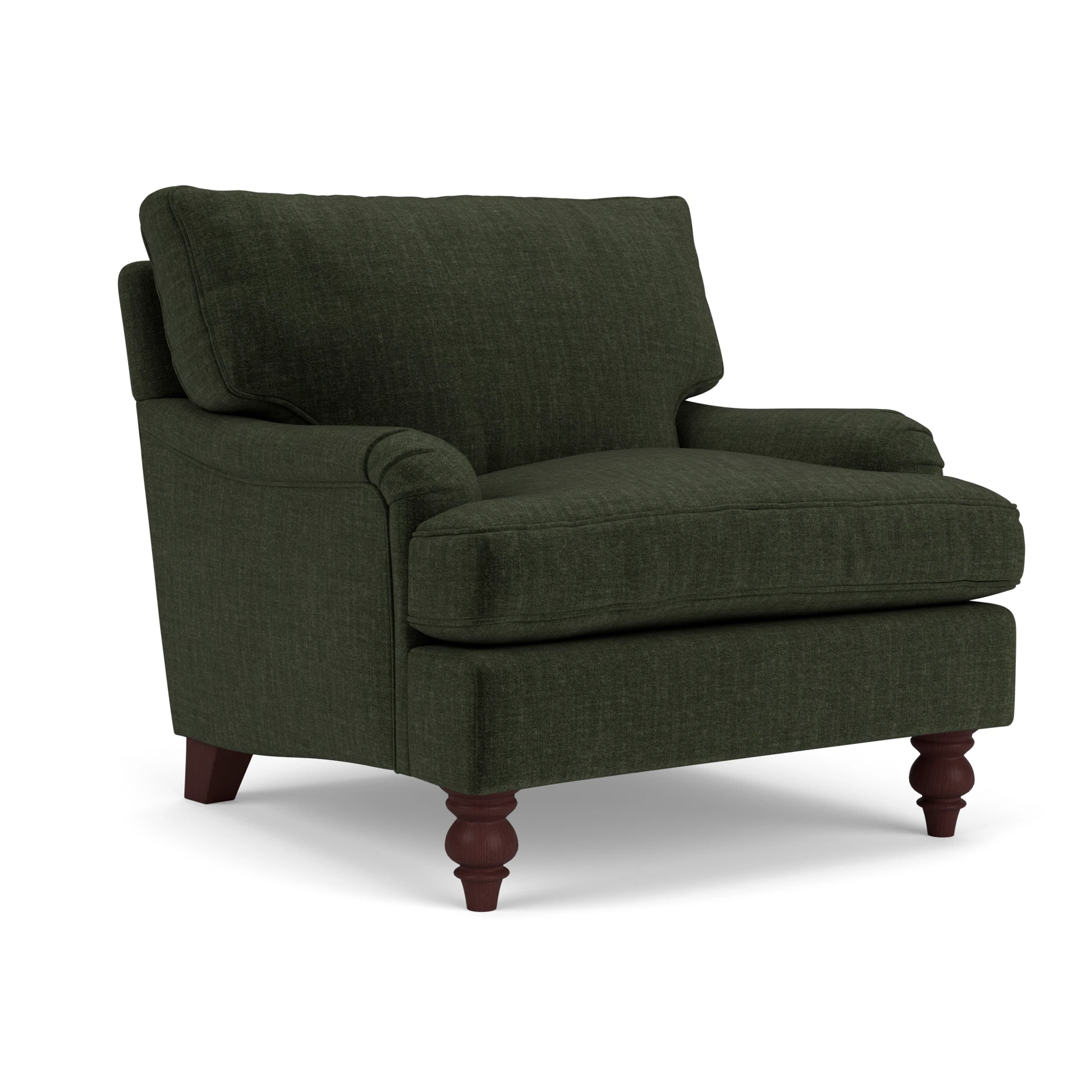 Morris Armchair in Eco Chenille - Moss with Light legs