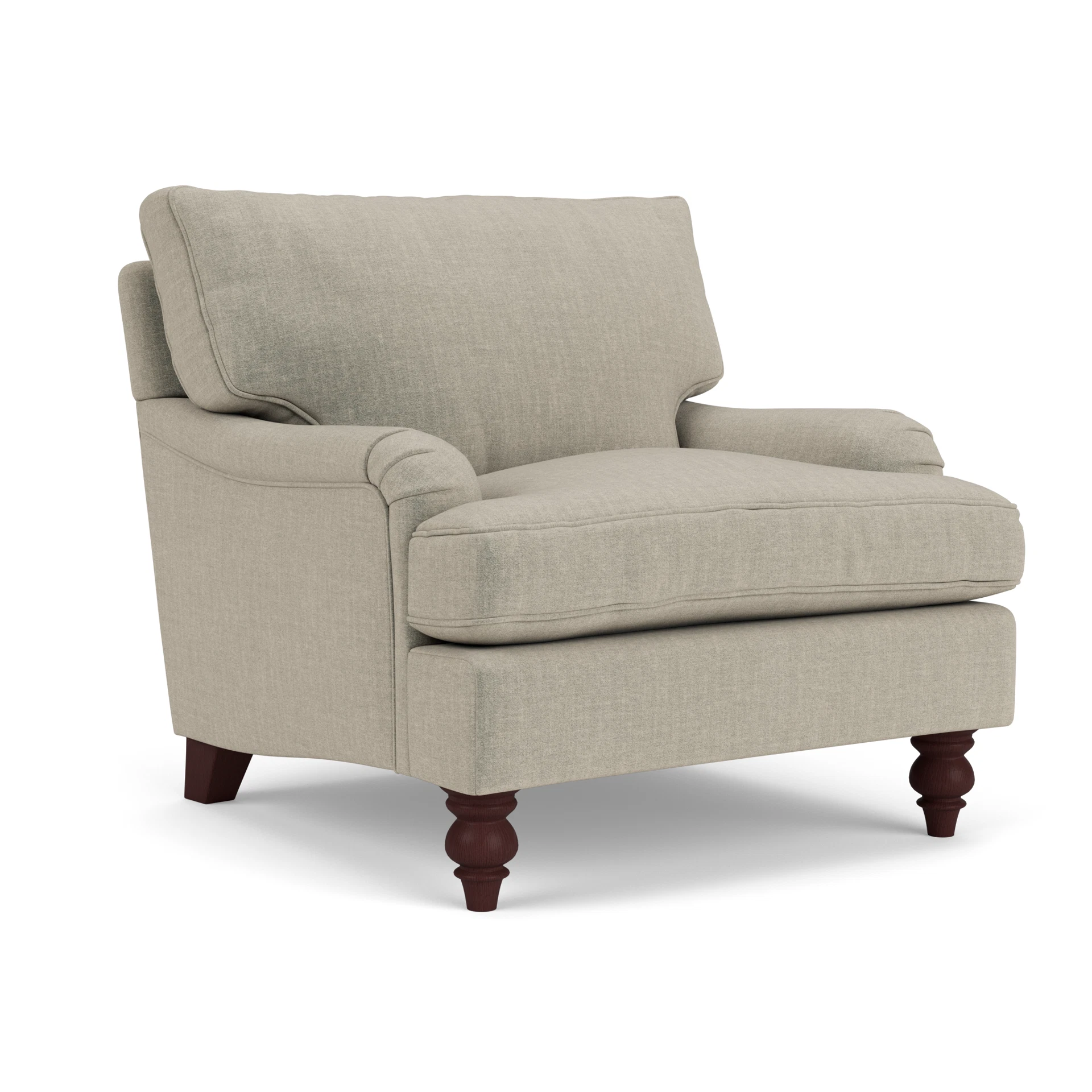 Morris Armchair in Eco Chenille - Natural with Light legs
