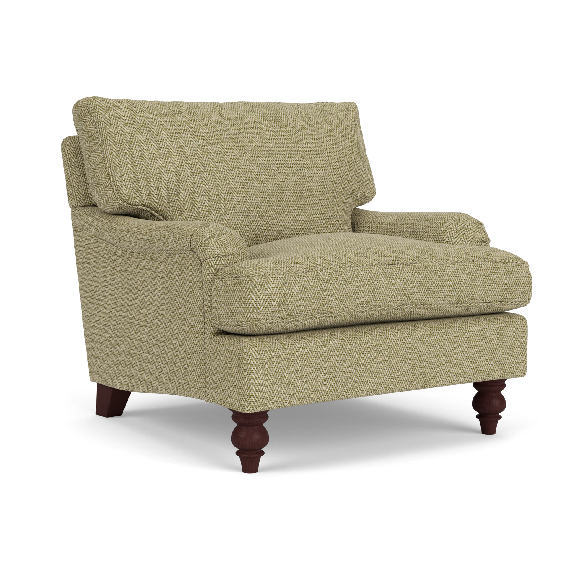 Morris Armchair in Herringbone Weave - Apple with Light legs