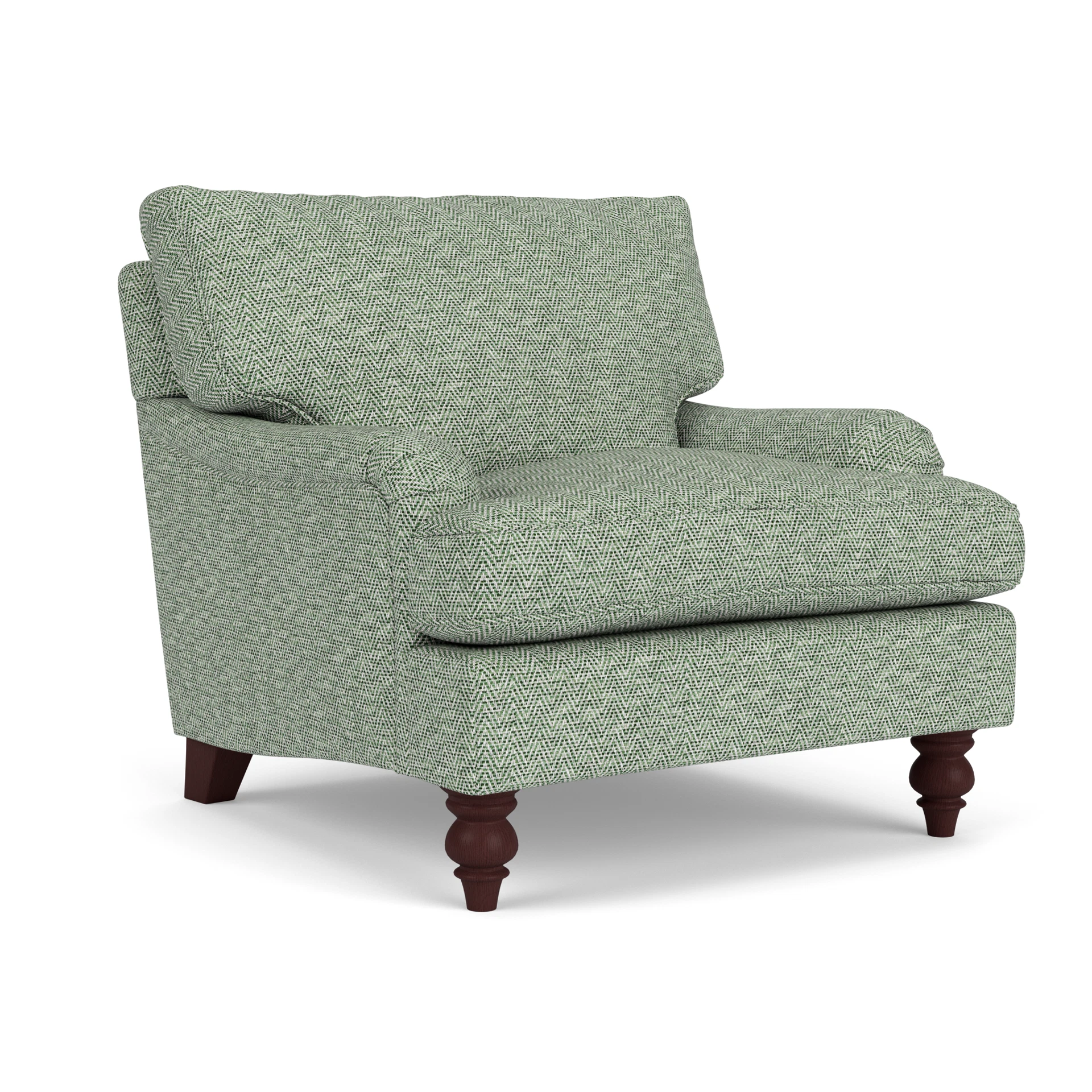 Morris Armchair in Herringbone Weave - Lake with Light legs