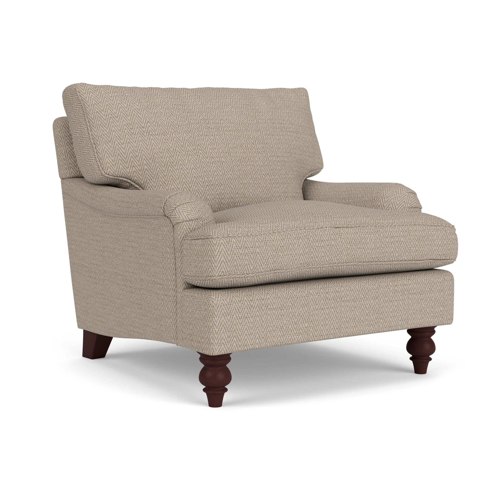 Morris Armchair in Herringbone Weave - Natural with Light legs