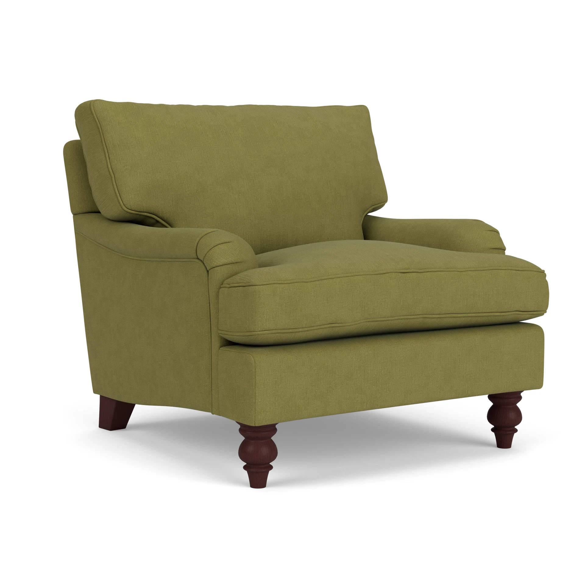 Morris Armchair in House Linen Mix - Apple with Light legs