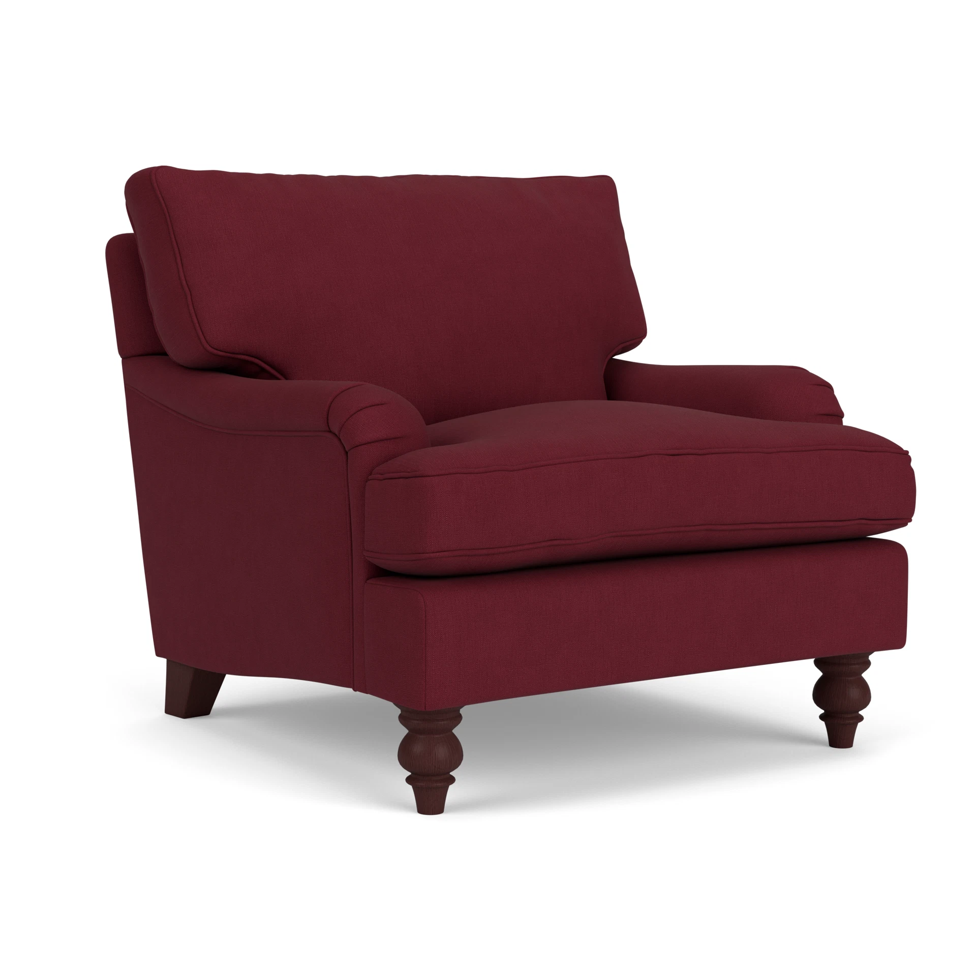 Morris Armchair in House Linen Mix - Rosehip with Light legs