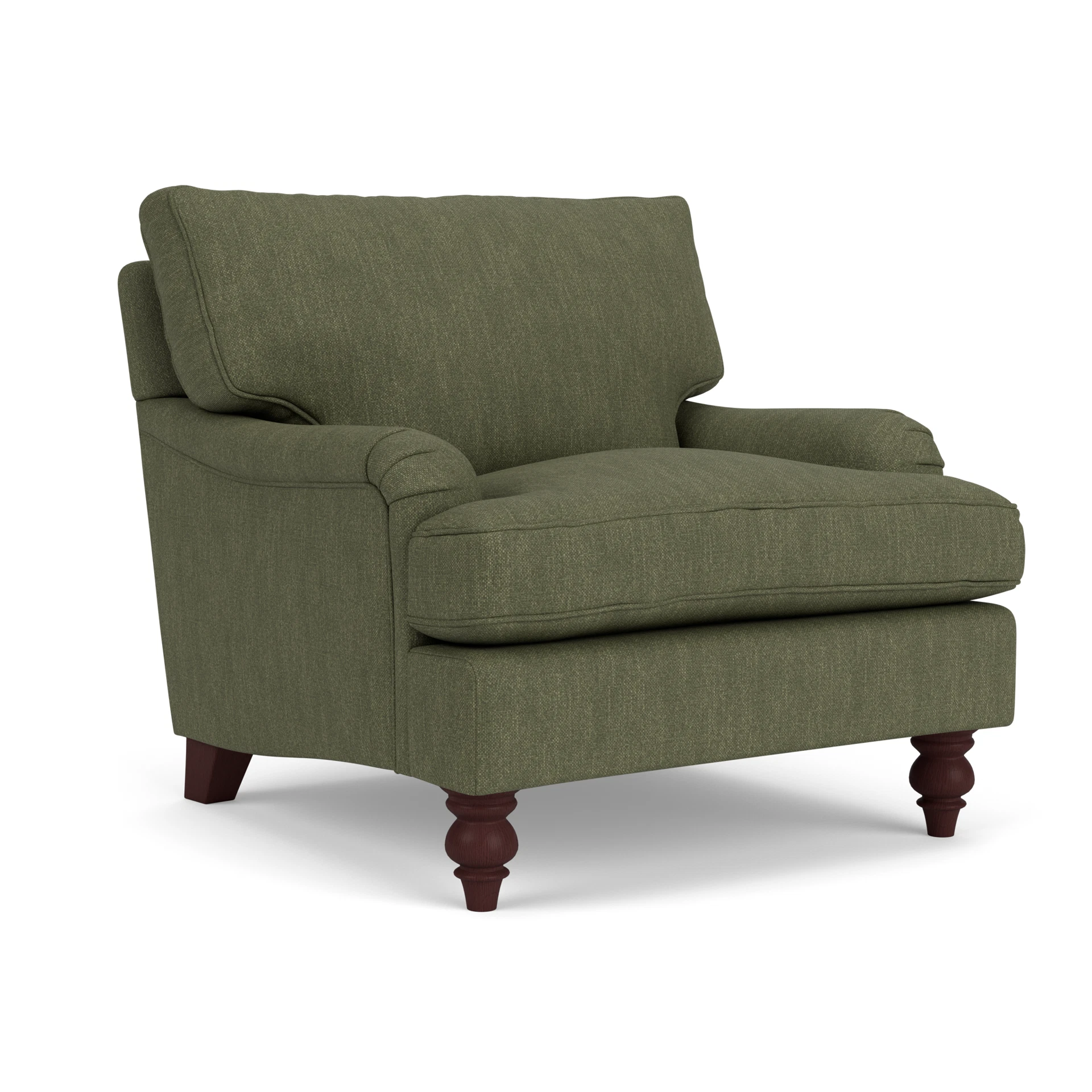 Morris Armchair in Luxury Italian Linen - Fern with Light legs