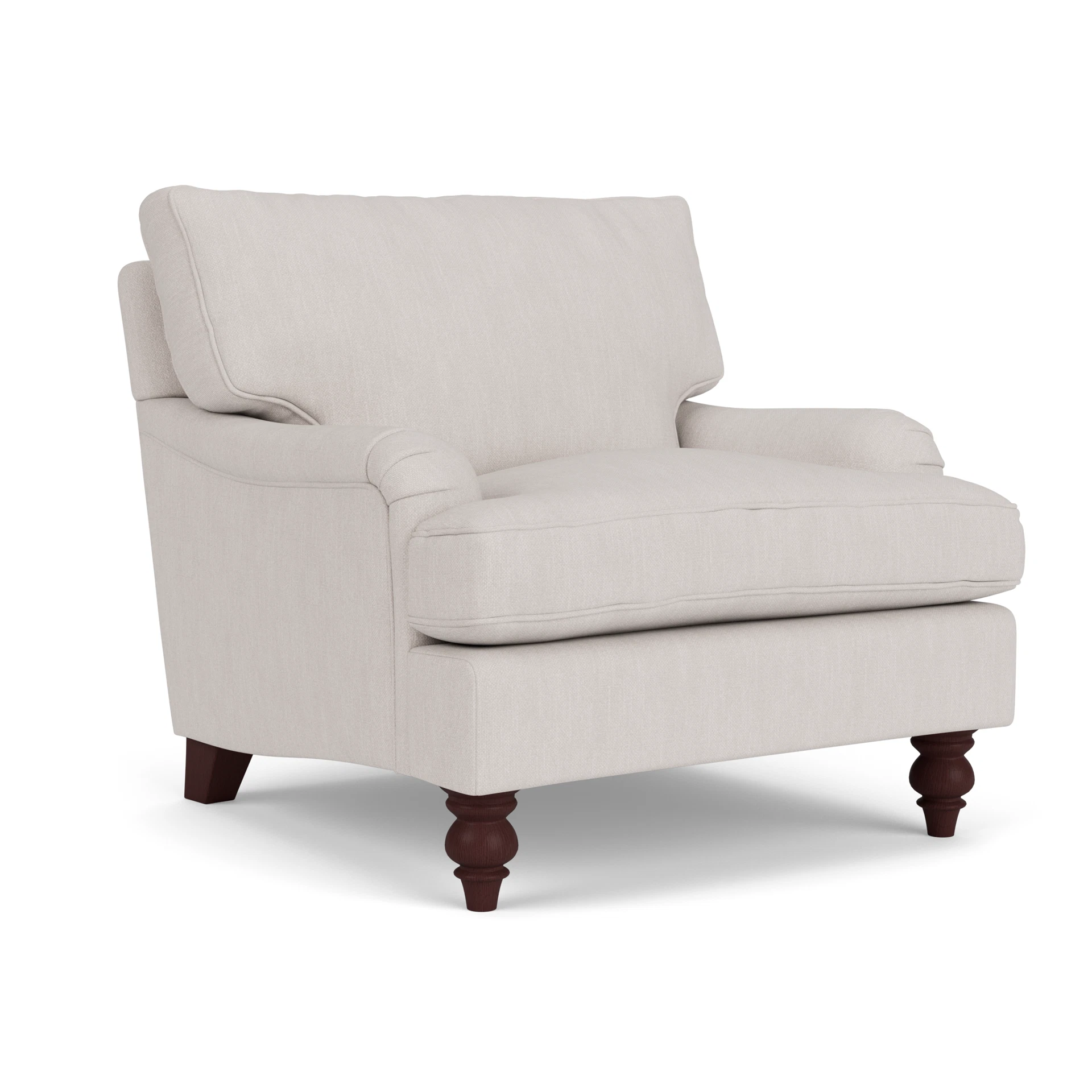 Morris Armchair in Luxury Italian Linen - Soft White with Light legs