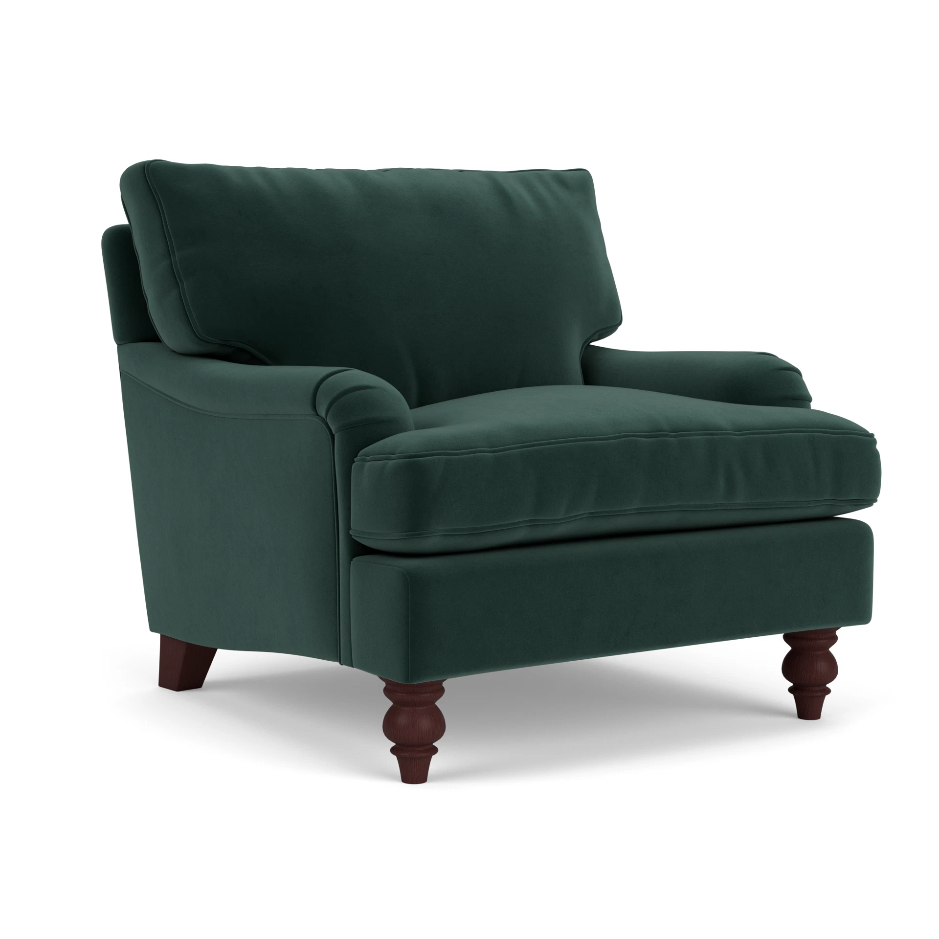Morris Armchair in Matt Velvet - Lake with Light legs
