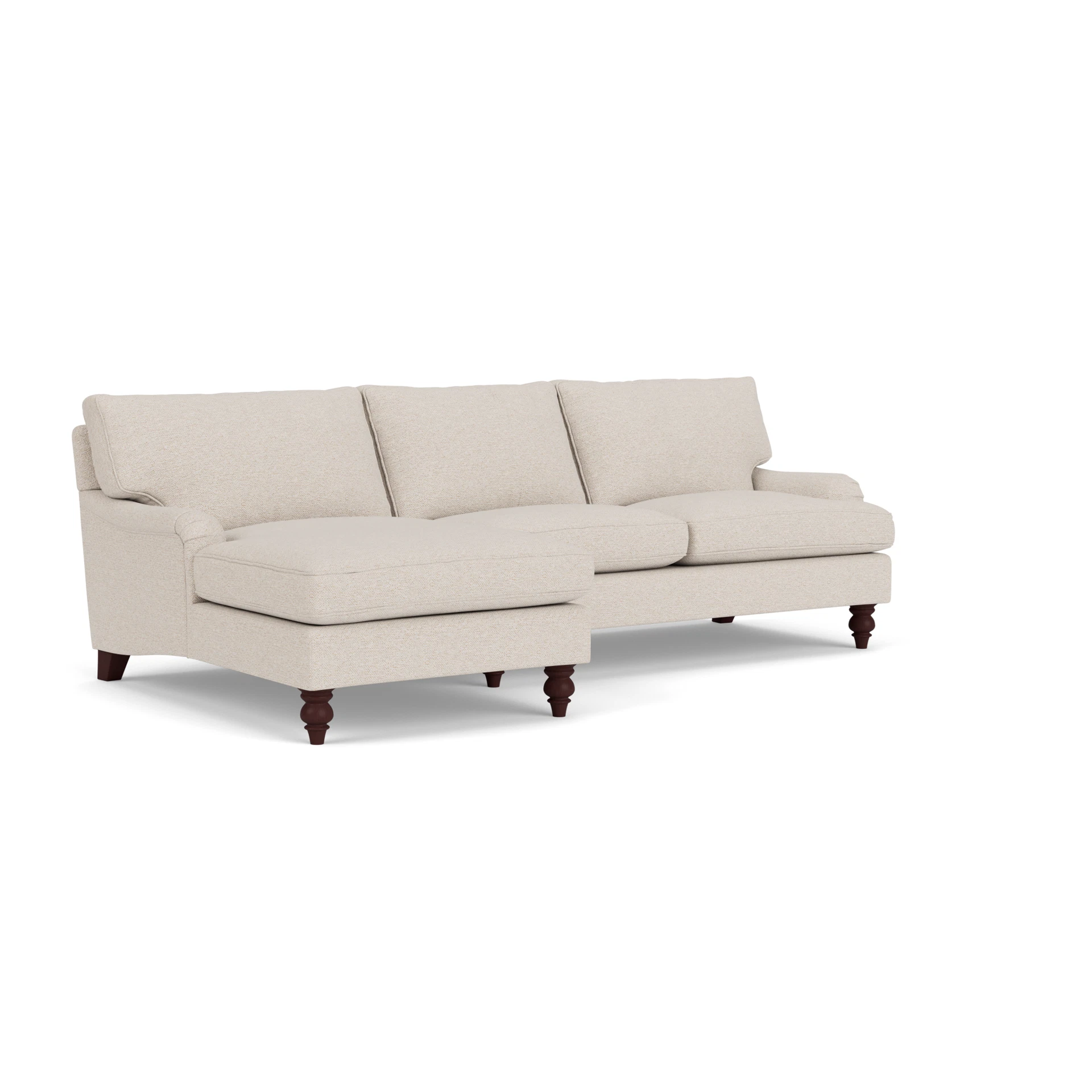 Morris Chaise Large Left Hand in House Weave - Natural with Light legs