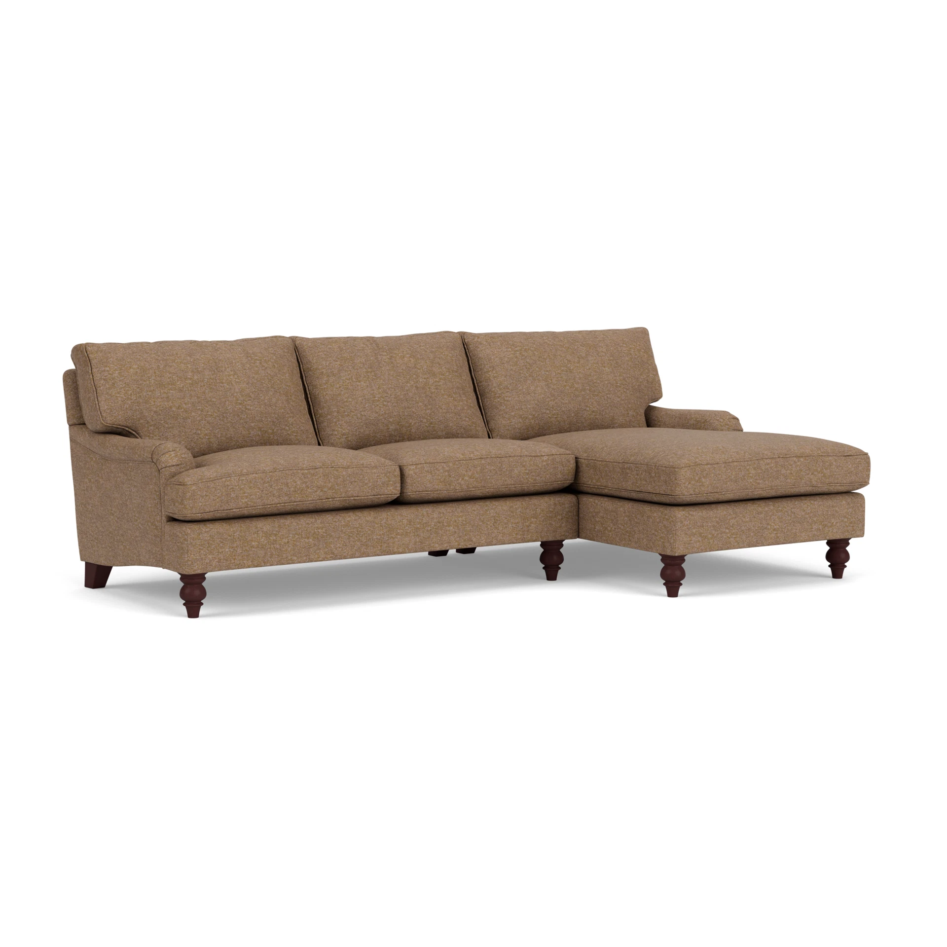 Morris Chaise Large Right Hand in Aquaclean Oxford - Spice with Light legs