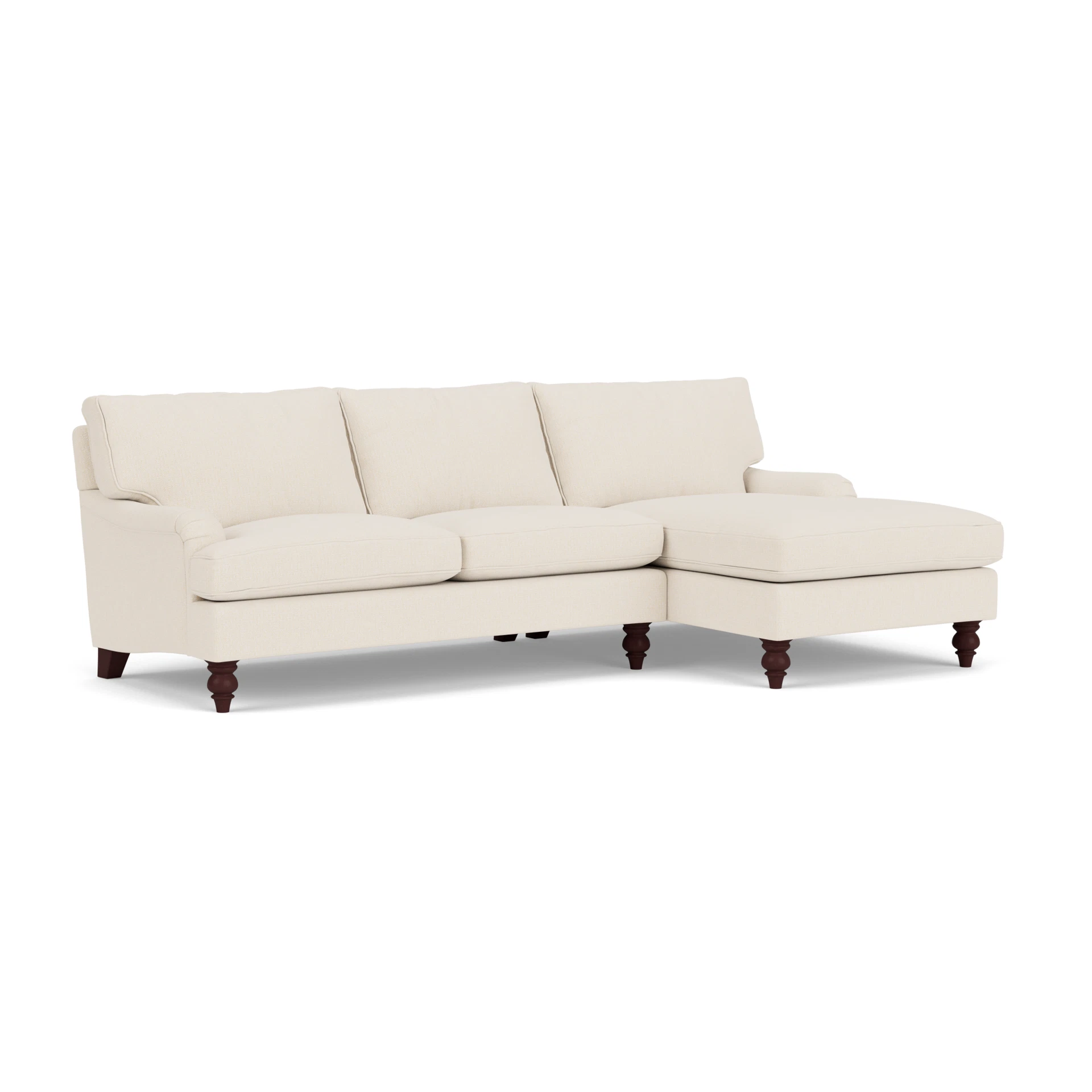 Morris Chaise Large Right Hand in House Weave - Cream with Light legs