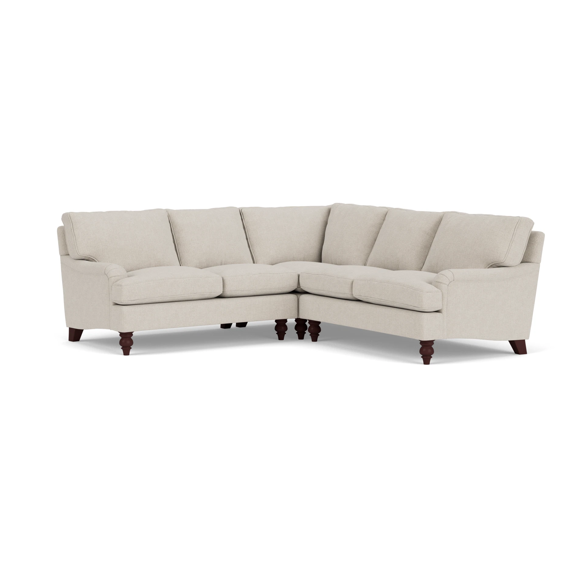 Morris Corner Sofa in Aquaclean Oxford - Natural with Light legs