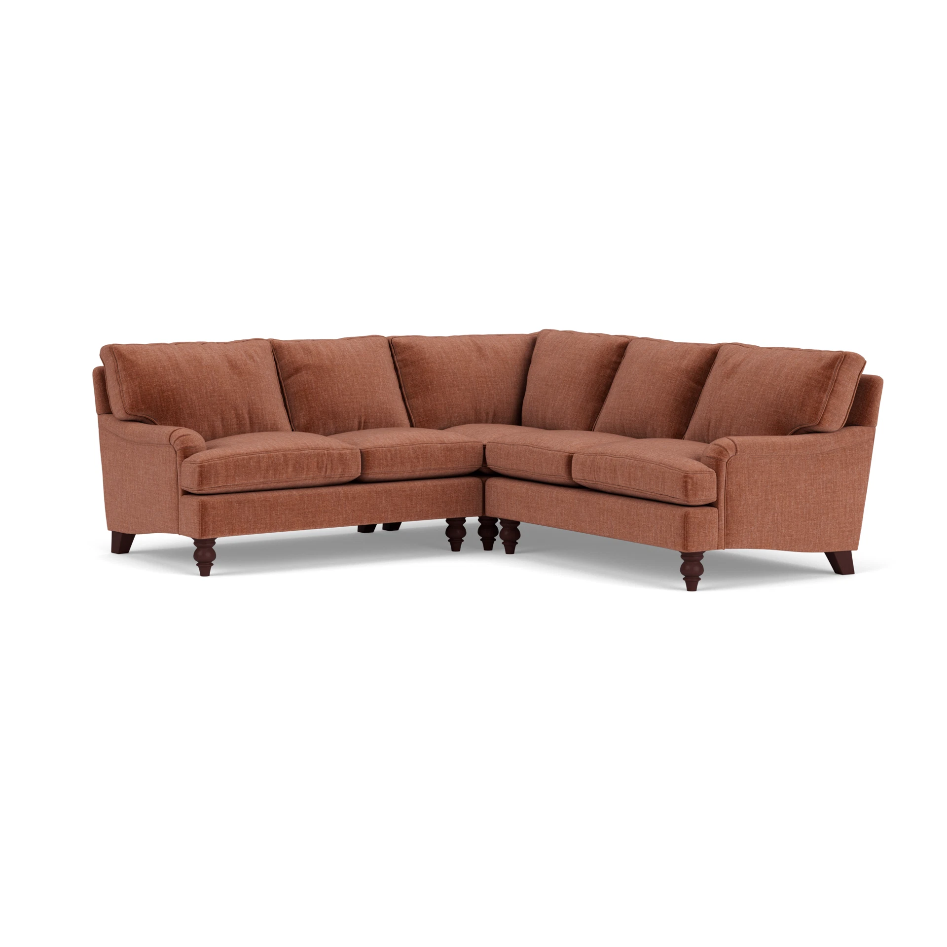 Morris Corner Sofa in Eco Chenille - Cinnamon with Light legs