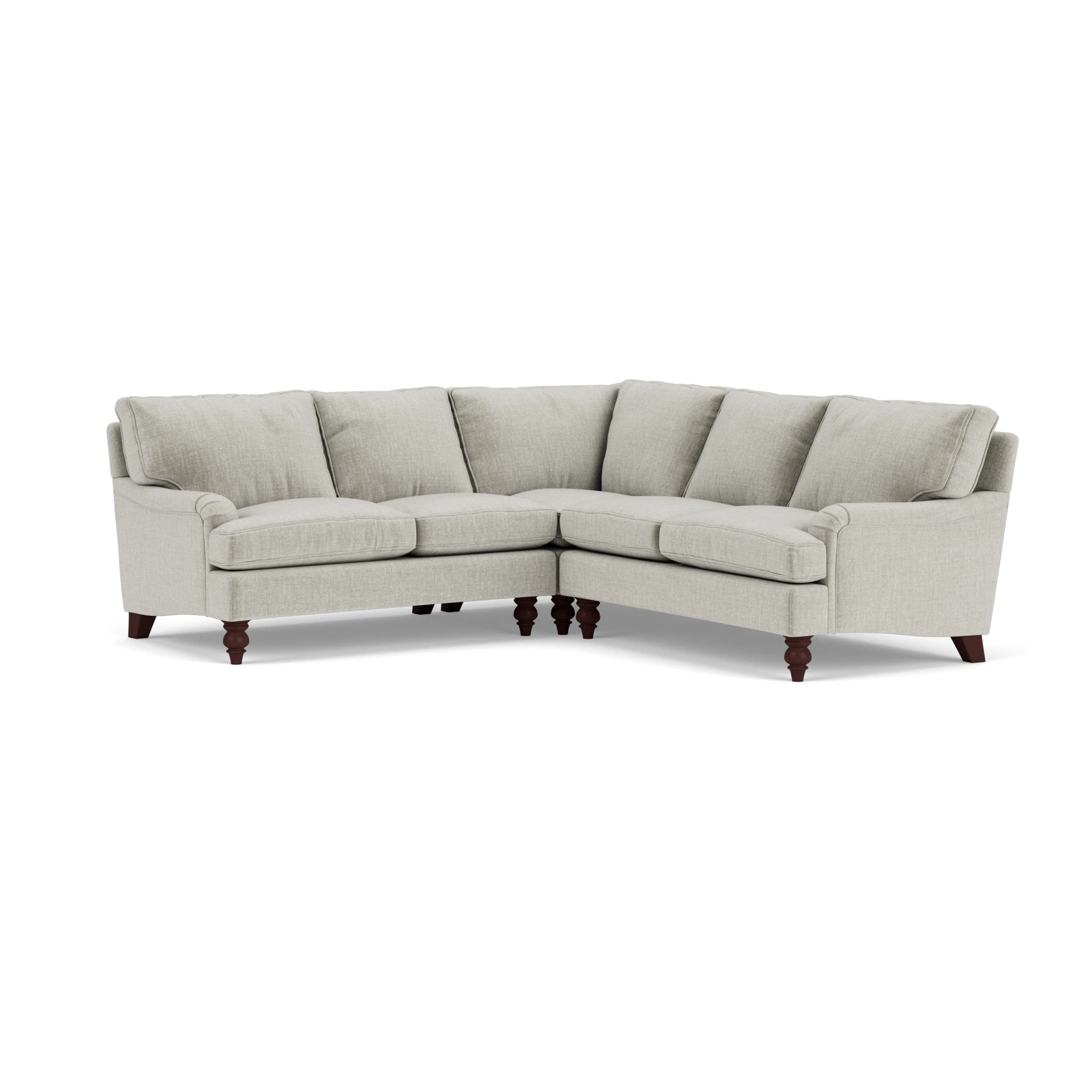 Morris Corner Sofa in Eco Chenille - Grey Mist with Light legs