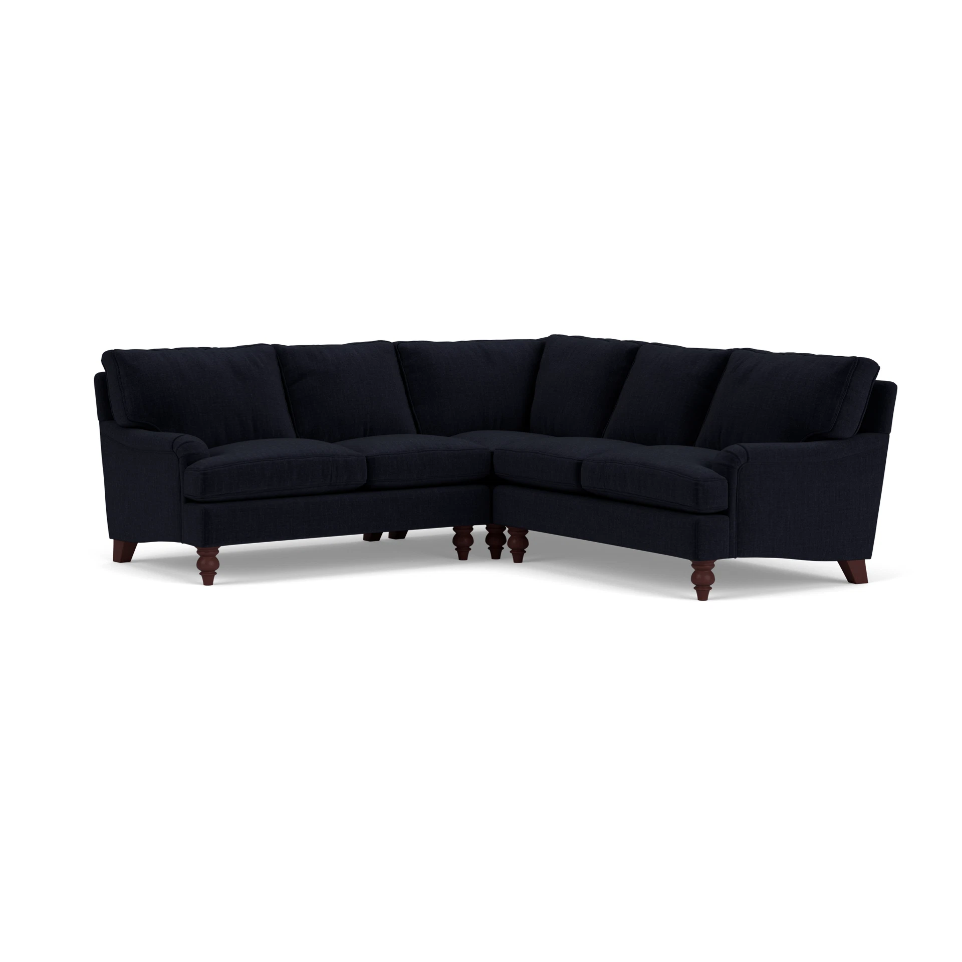 Morris Corner Sofa in Eco Chenille - Ink with Light legs
