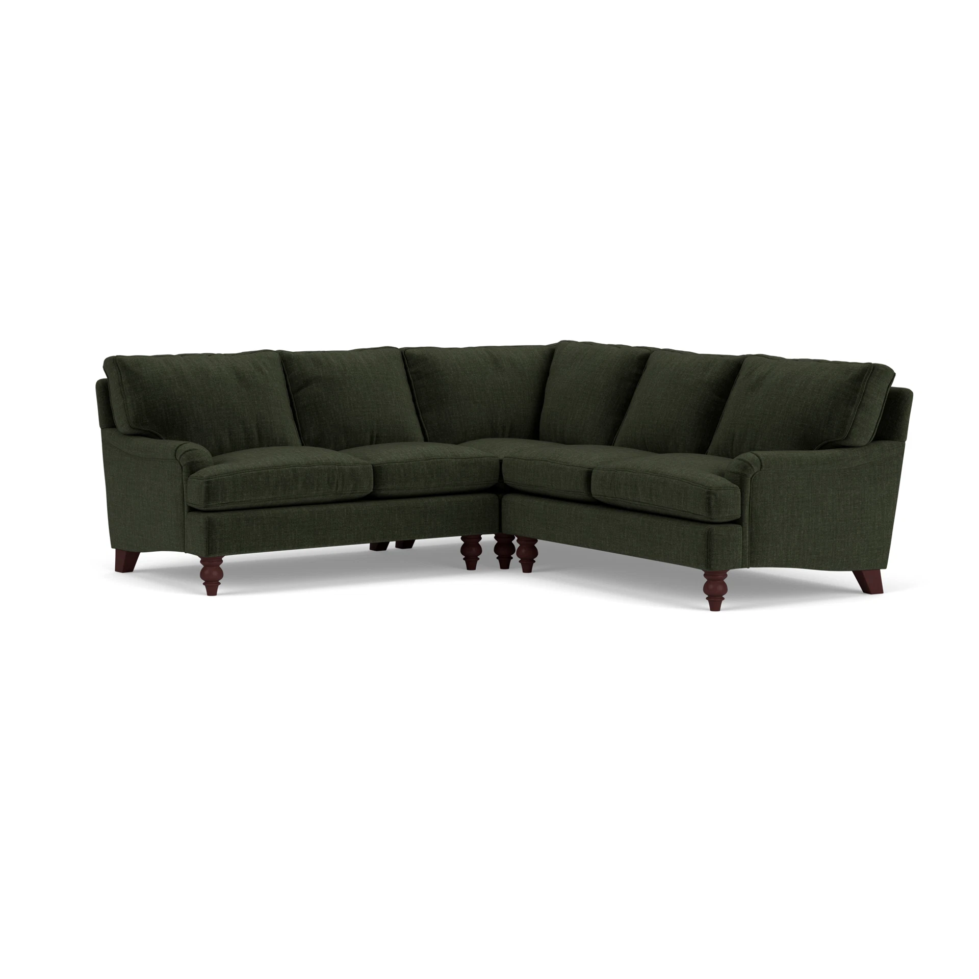 Morris Corner Sofa in Eco Chenille - Moss with Light legs