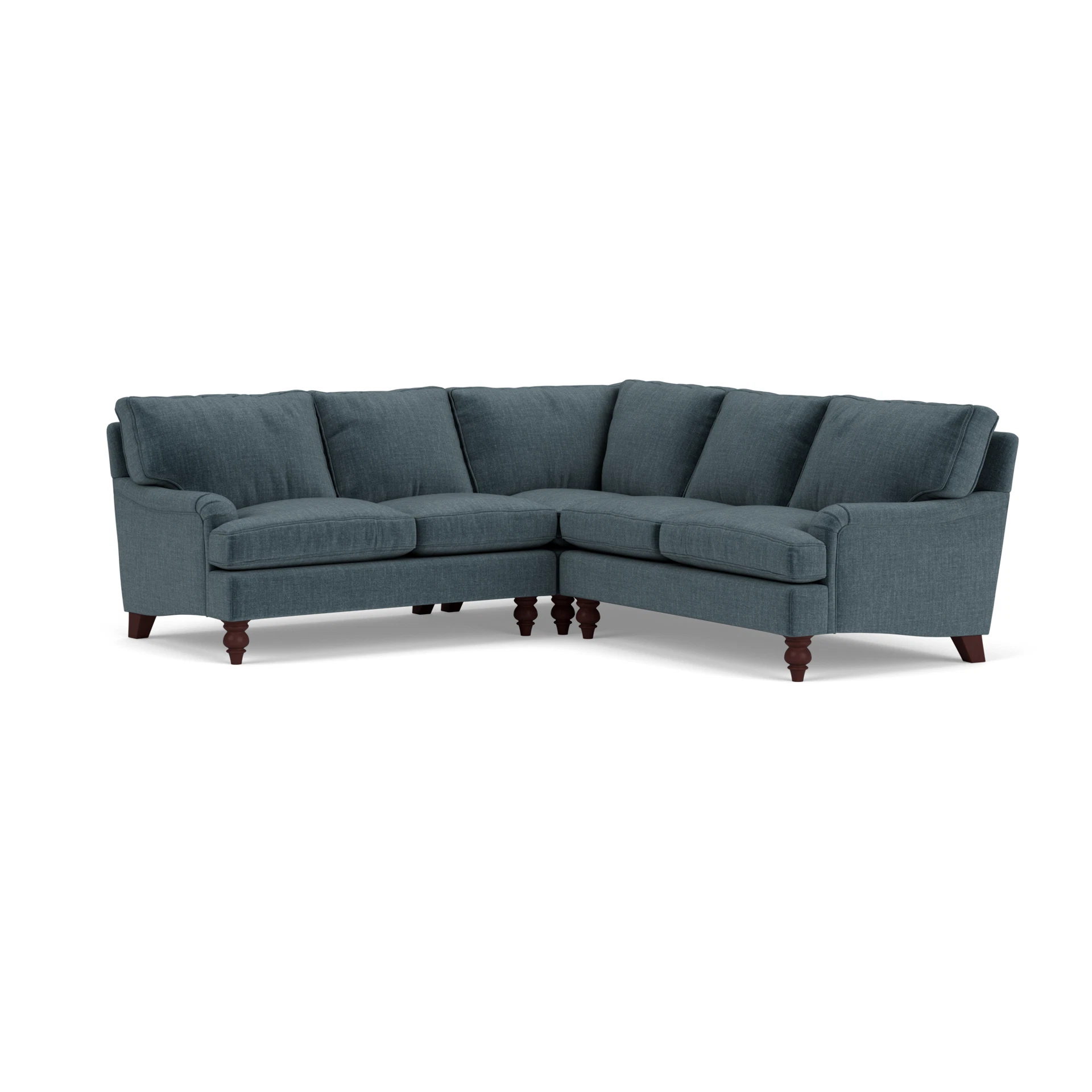 Morris Corner Sofa in Eco Chenille - Teal with Light legs