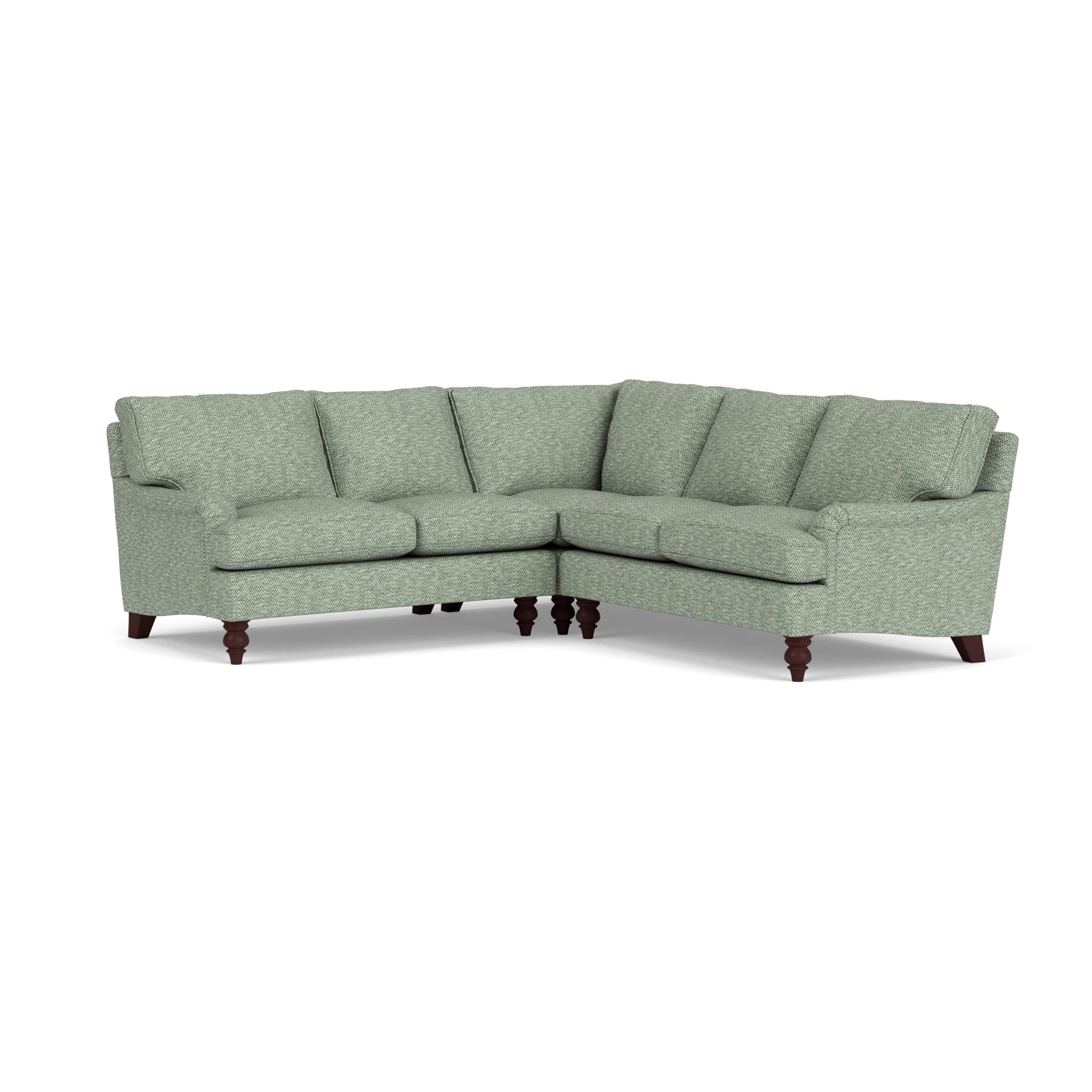 Morris Corner Sofa in Herringbone Weave - Lake with Light legs