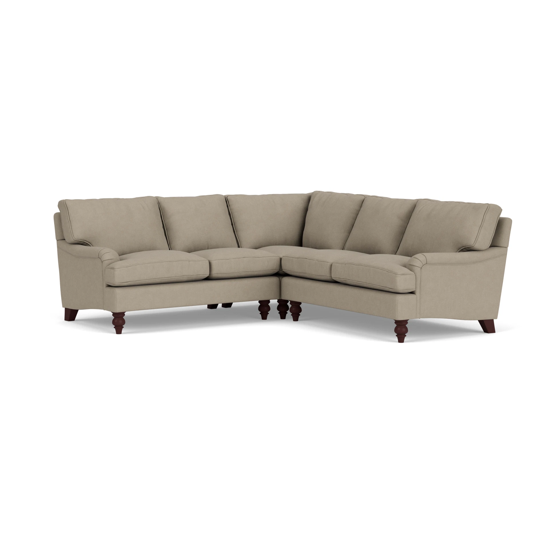 Morris Corner Sofa in House Linen Mix - Dove Grey with Light legs