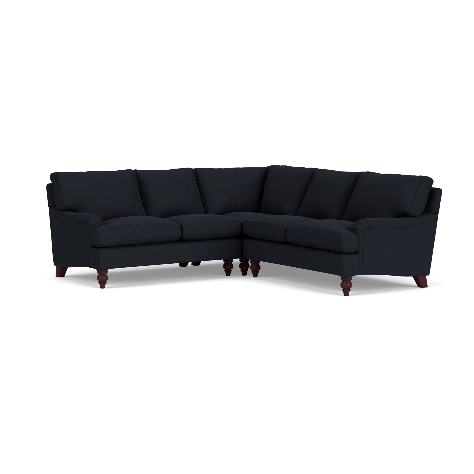 Morris Corner Sofa in House Linen Mix - Ink with Light legs