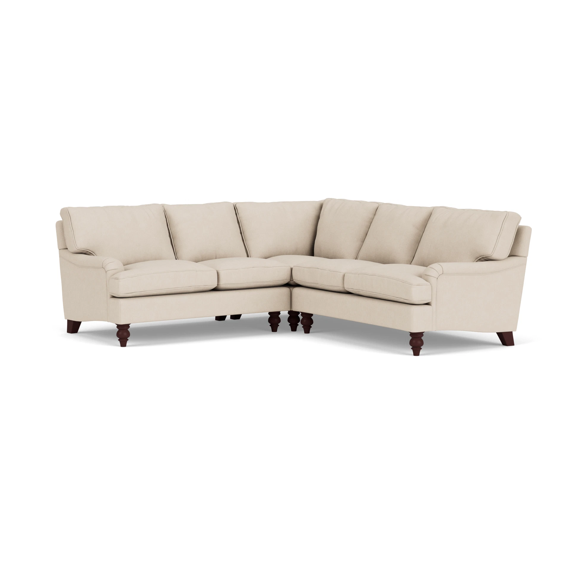 Morris Corner Sofa in House Linen Mix - Lily White with Light legs