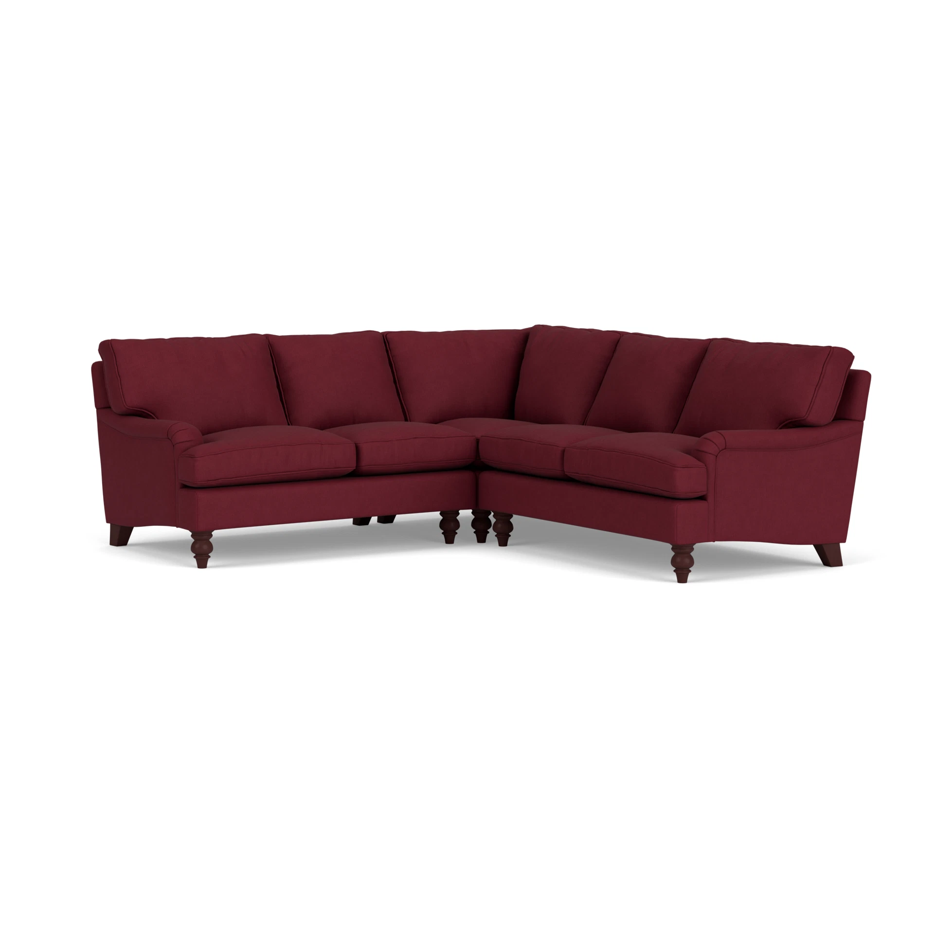 Morris Corner Sofa in House Linen Mix - Rosehip with Light legs
