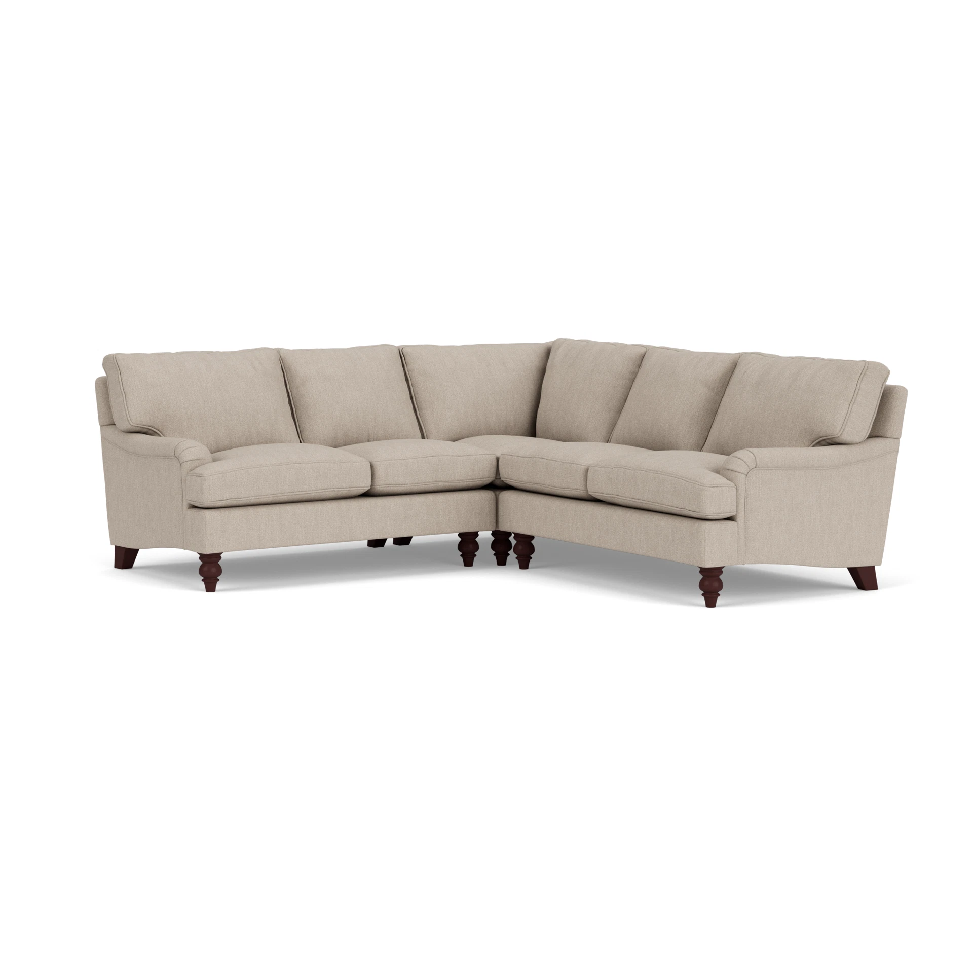 Morris Corner Sofa in Luxury Italian Linen - Natural with Light legs