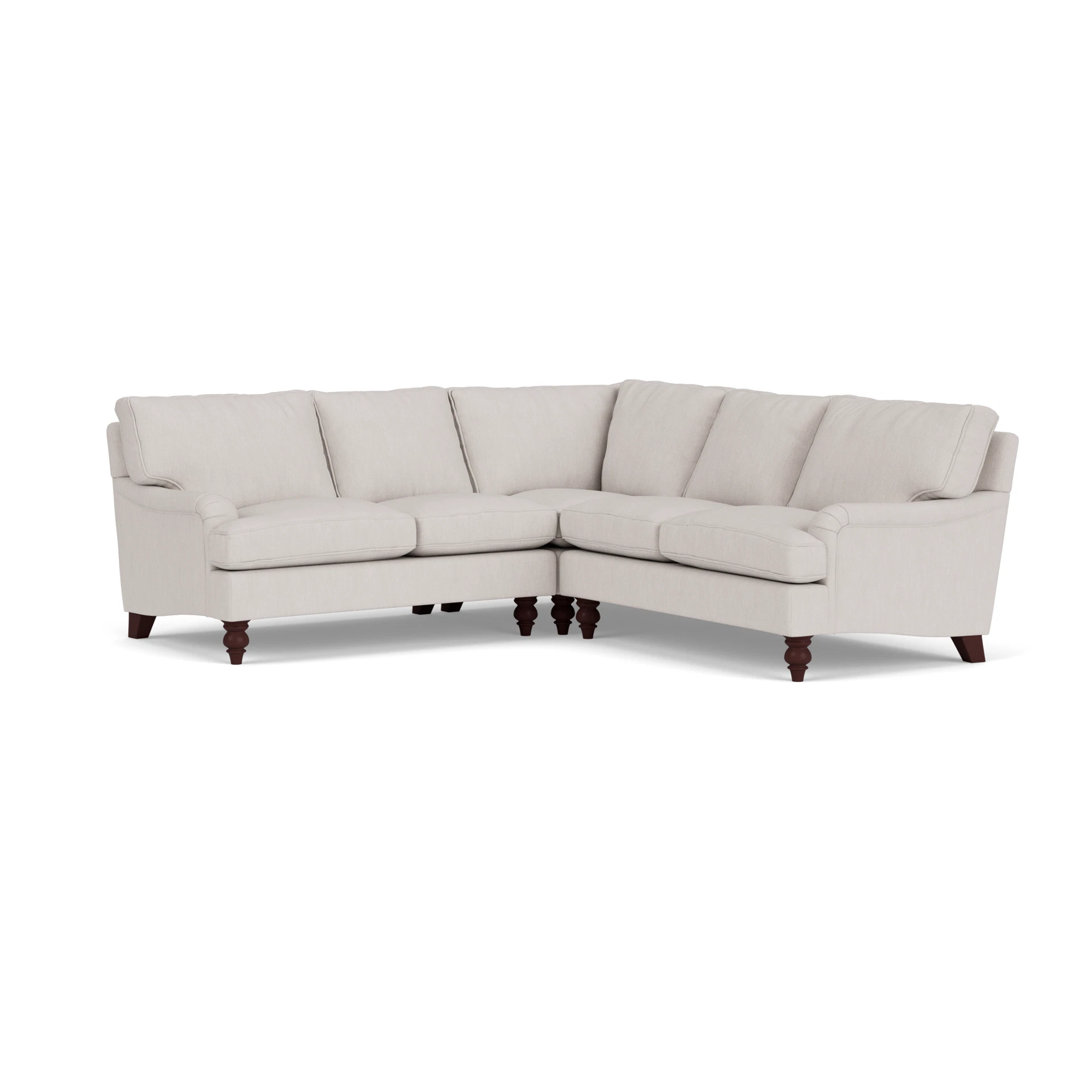 Morris Corner Sofa in Luxury Italian Linen - Soft White with Light legs
