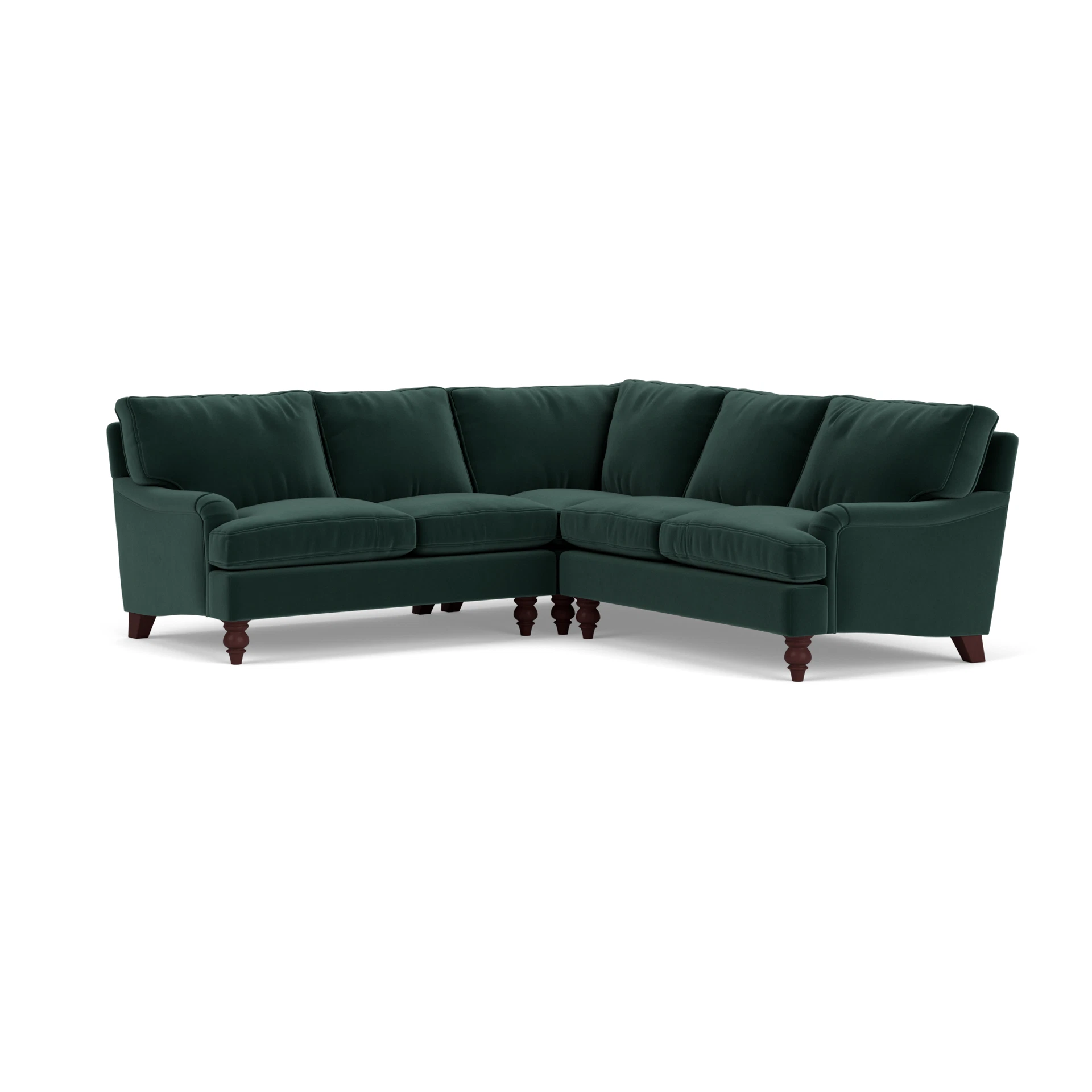 Morris Corner Sofa in Matt Velvet - Lake with Light legs