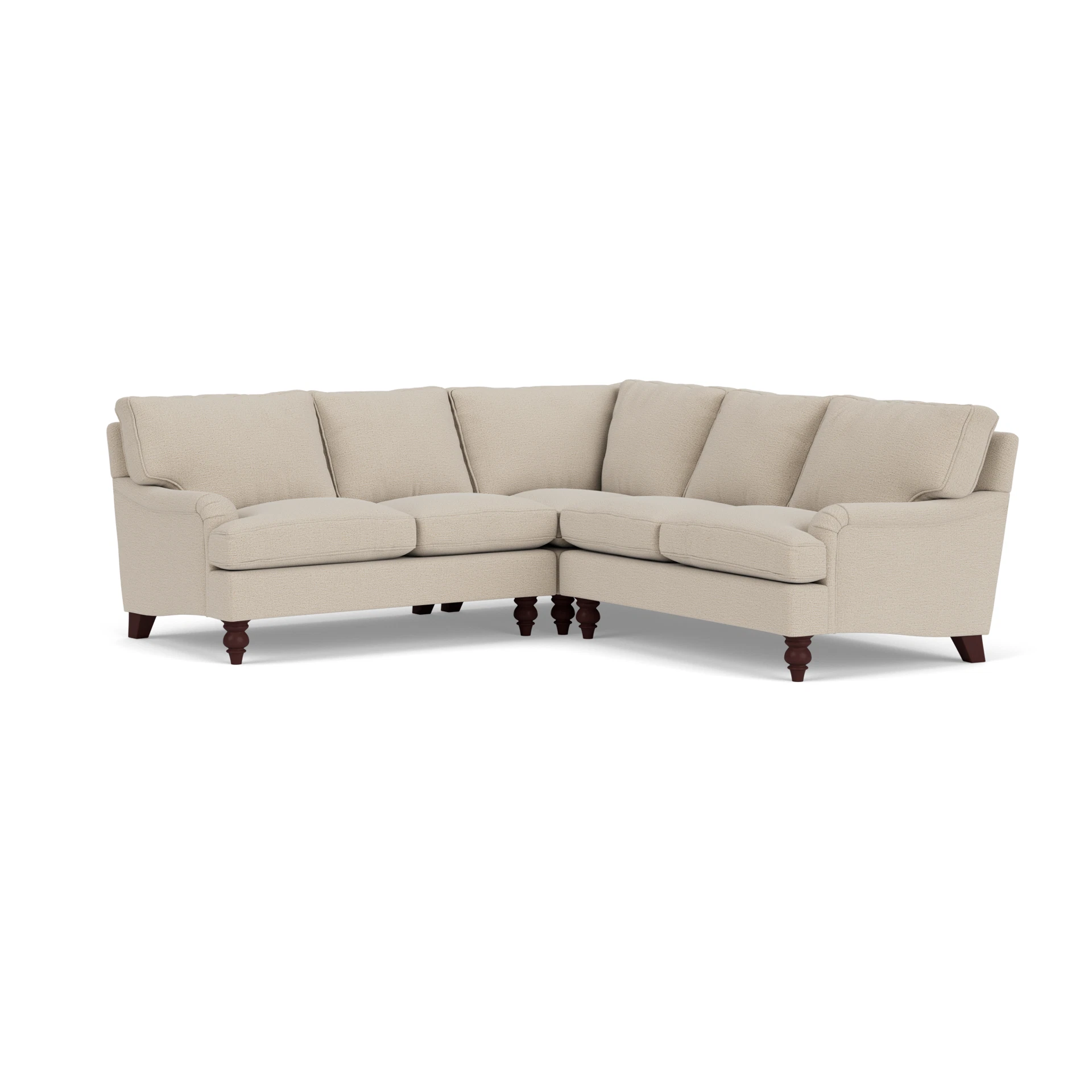 Morris Corner Sofa in Rustic Weave - Natural with Light legs