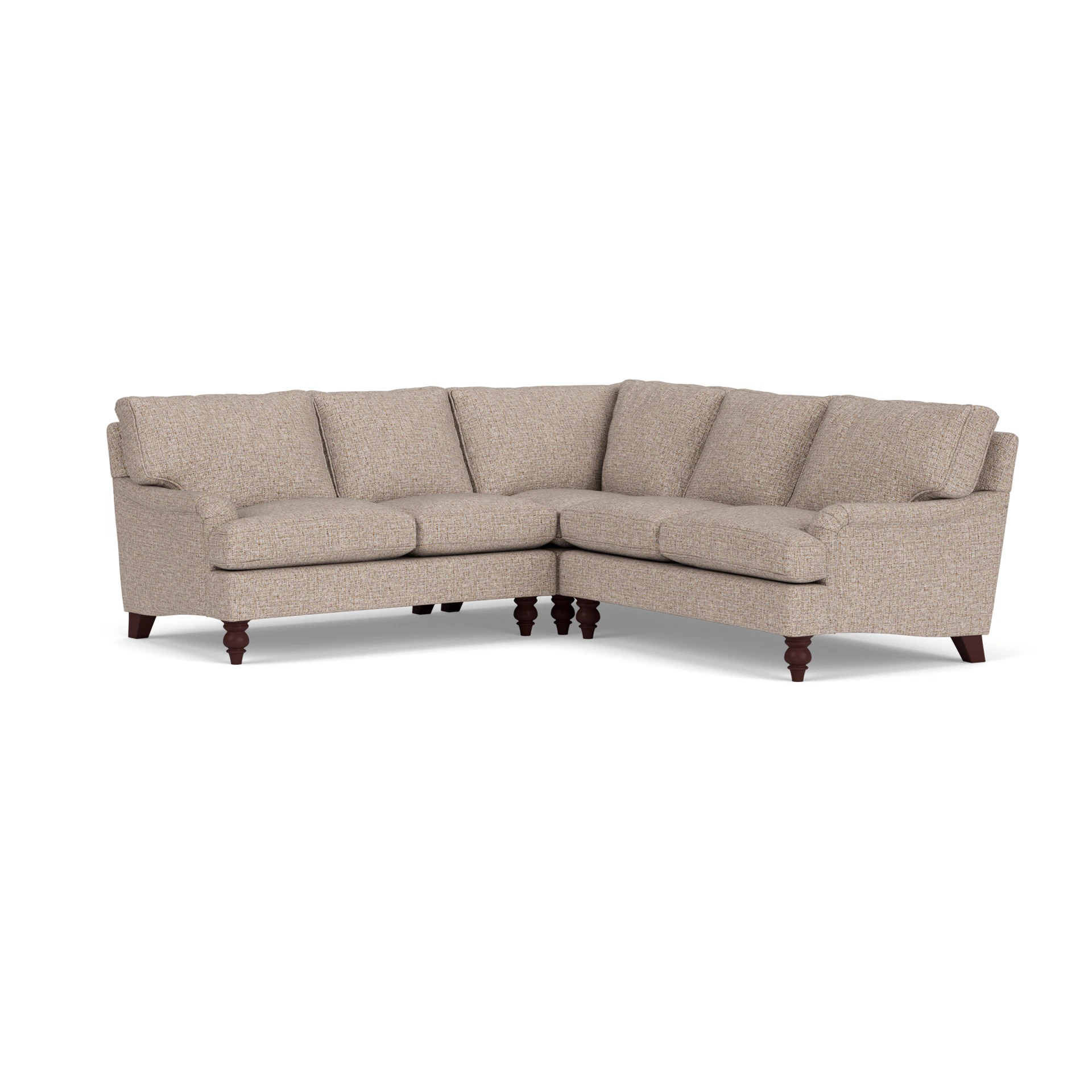 Morris Corner Sofa in Textured Weave - Natural Mix with Light legs